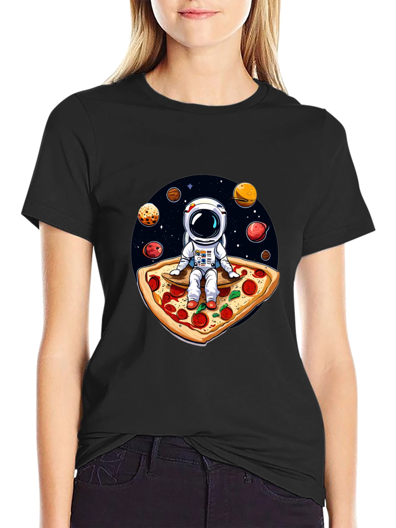 Astronaut Pizza T-Shirt: Space Foodie Tee