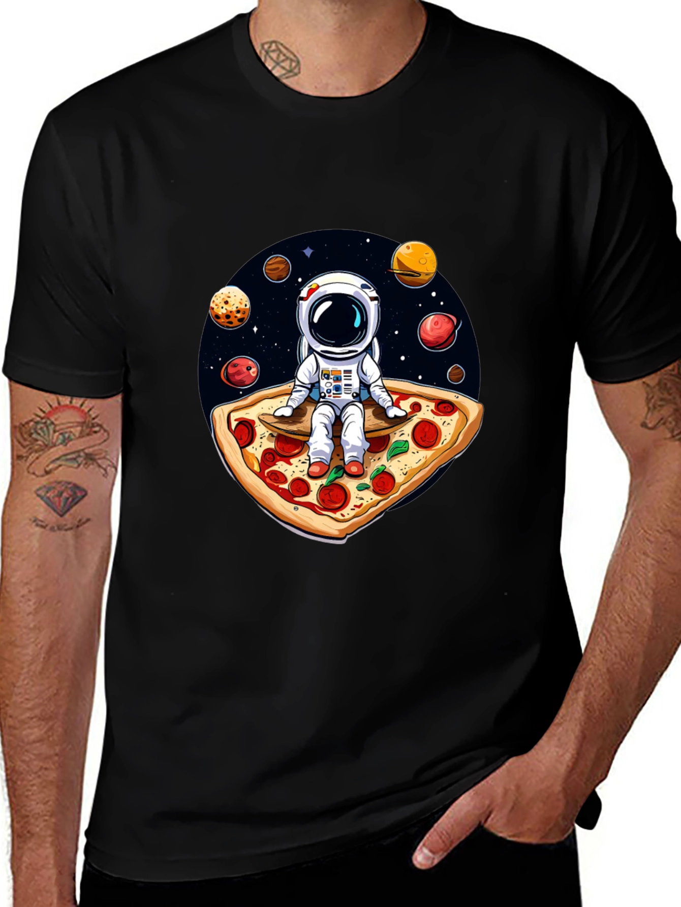 Astronaut Pizza T-Shirt: Space Foodie Tee