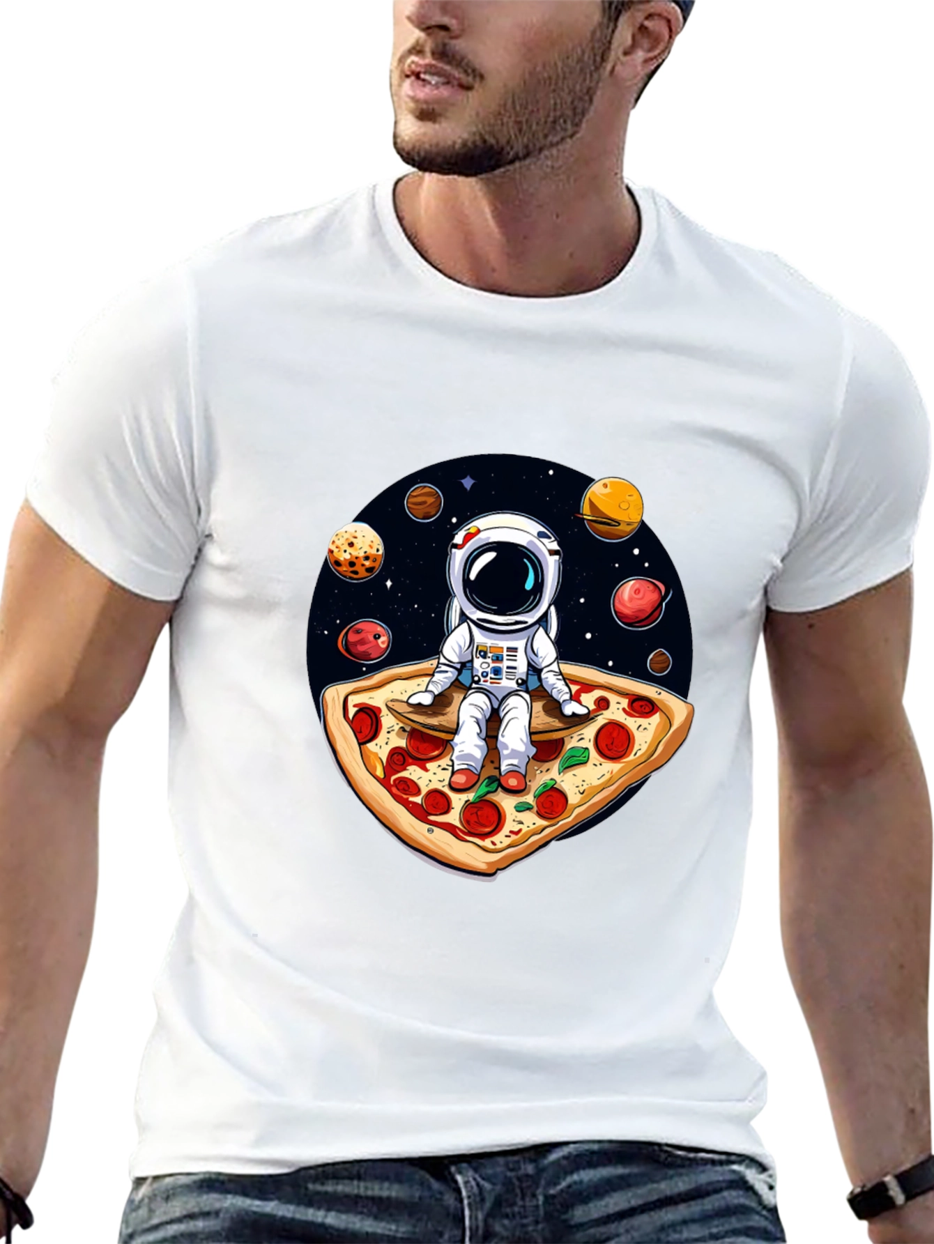 Astronaut Pizza T-Shirt: Space Foodie Tee