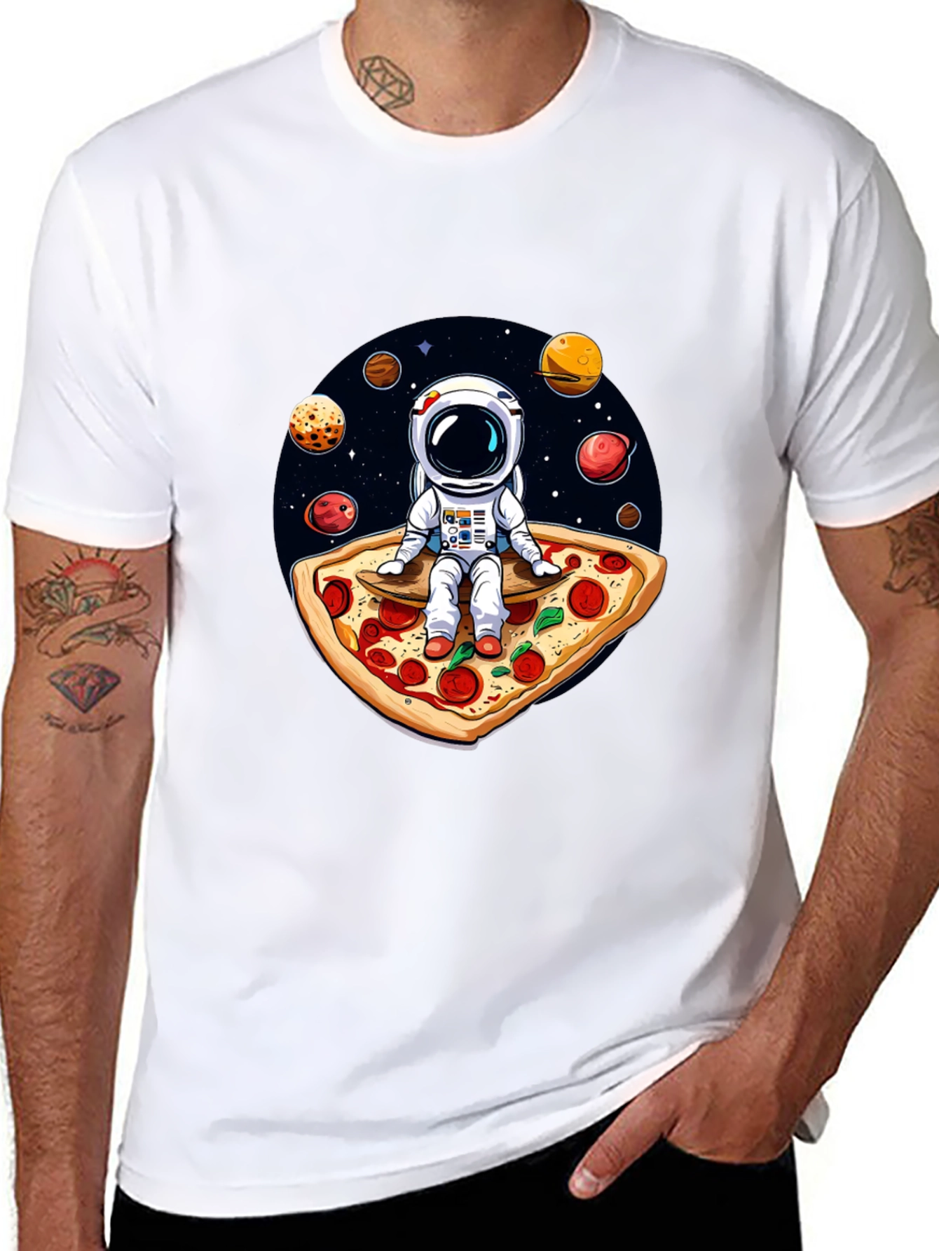Astronaut Pizza T-Shirt: Space Foodie Tee