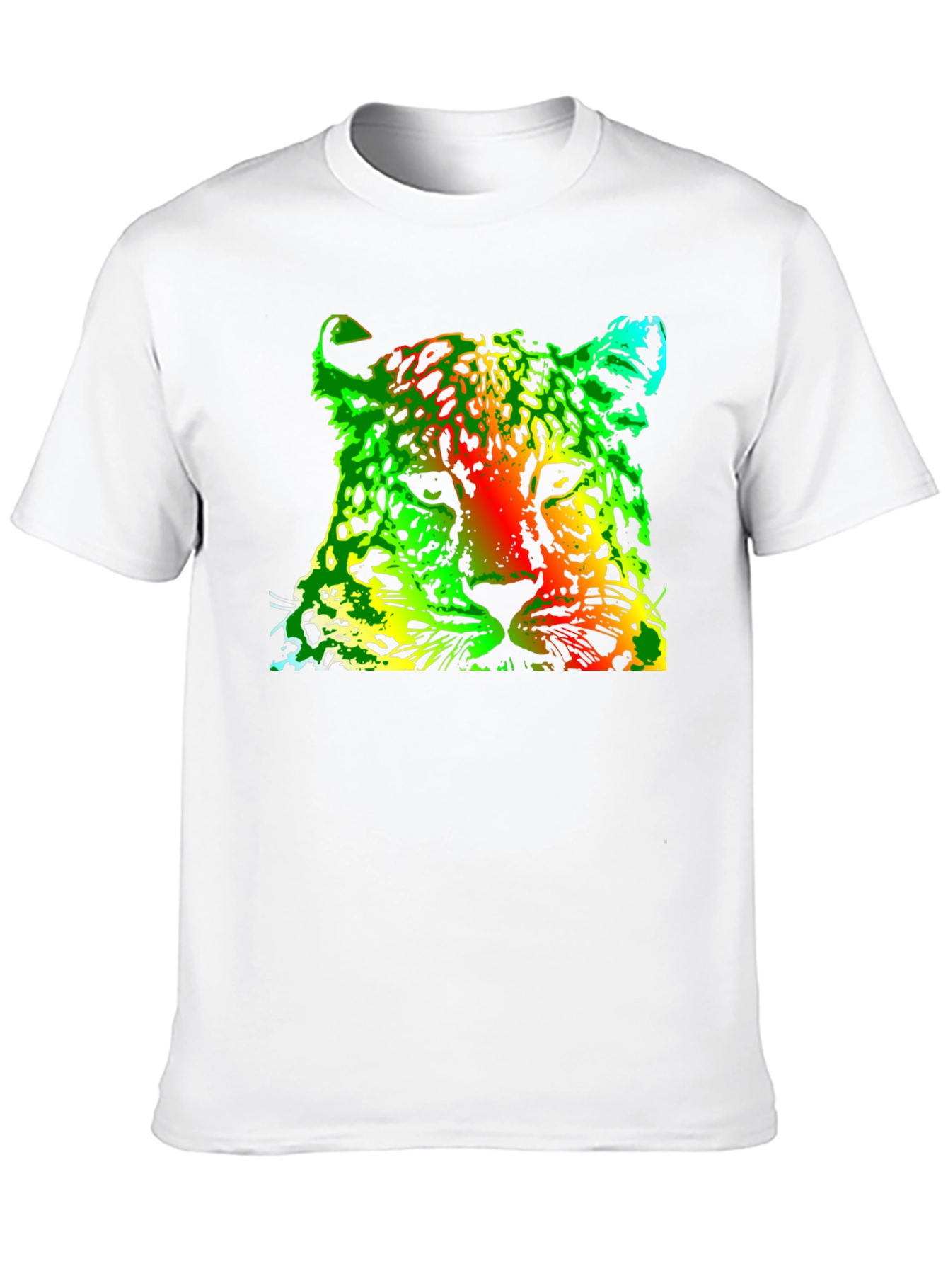 Rasta Leopard Graphic Print Black T-Shirt