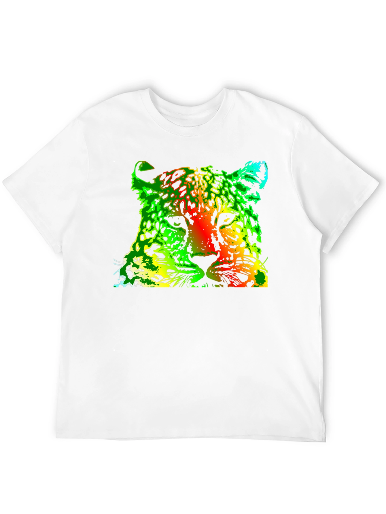 Rasta Leopard Graphic Print Black T-Shirt