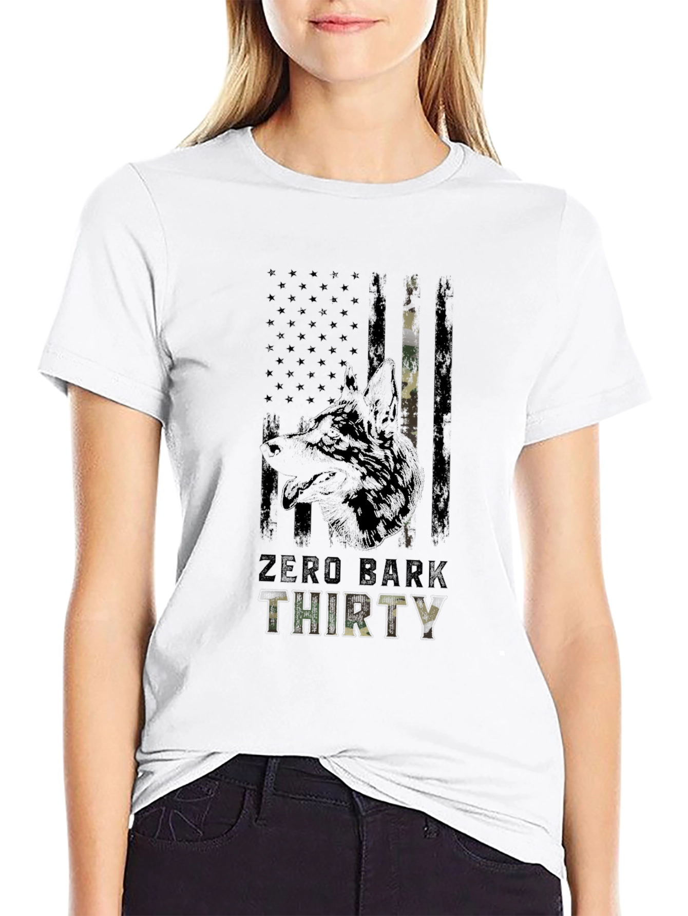 Zero Bark Thirty Camo Dog T-Shirt