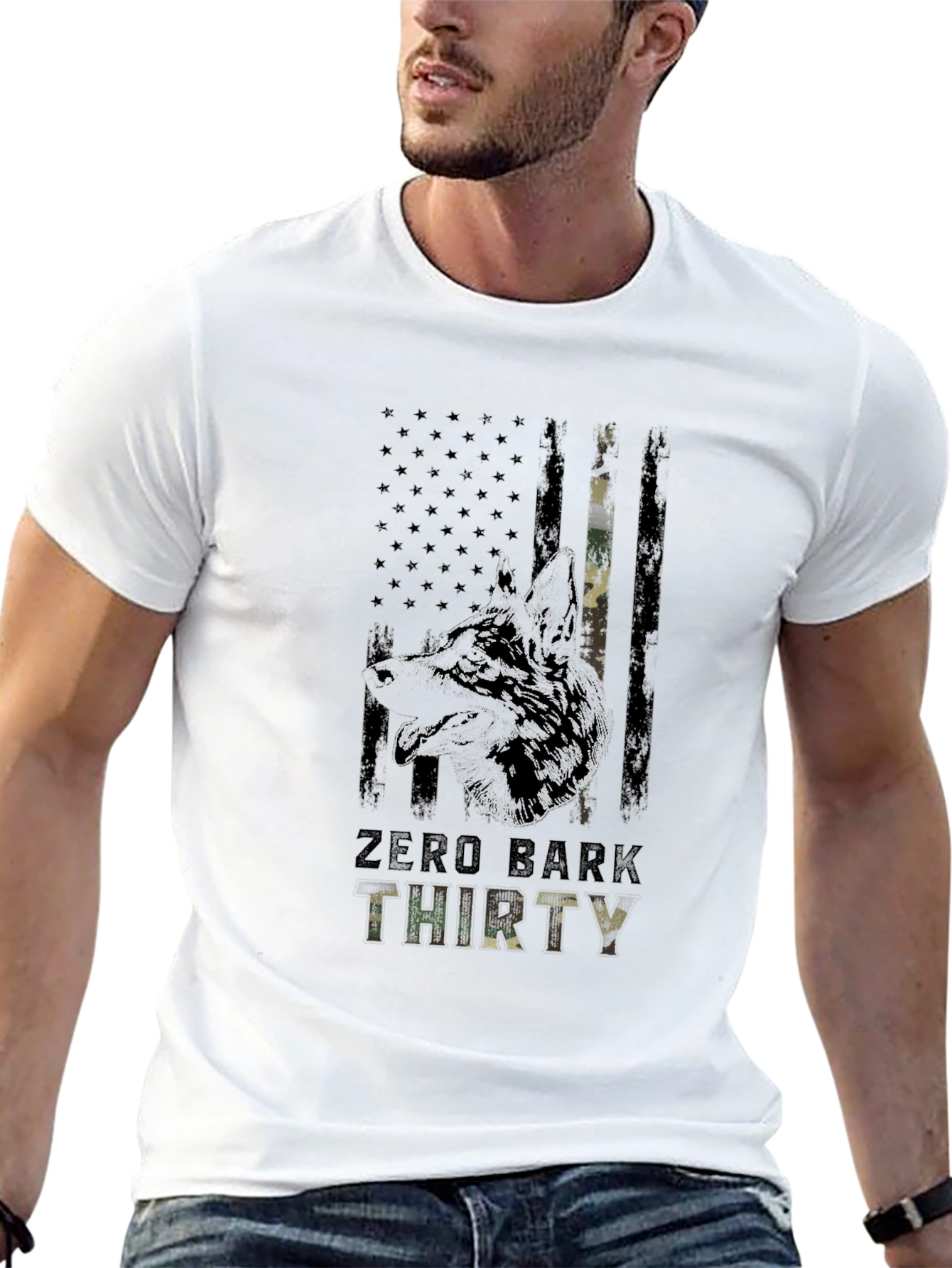 Zero Bark Thirty Camo Dog T-Shirt