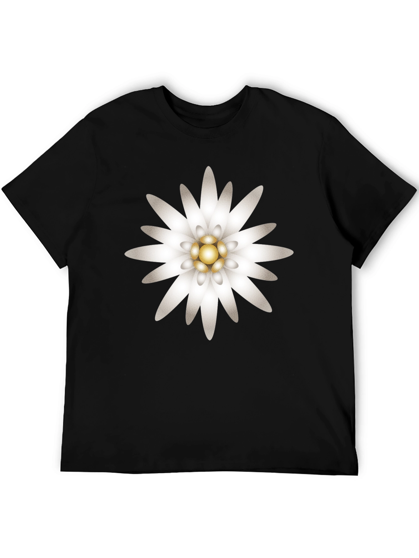 Edelweiss Flower Graphic T-Shirt - Black