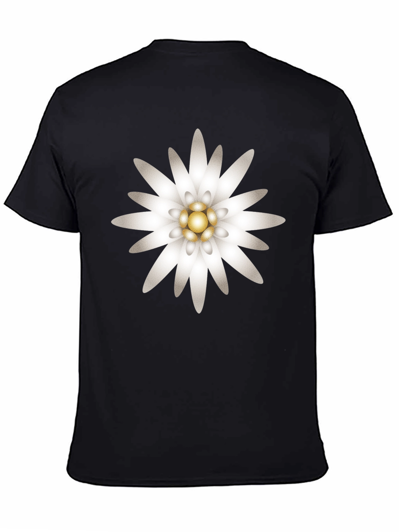 Edelweiss Flower Graphic T-Shirt - Black