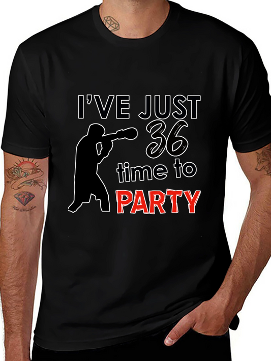 36th Birthday Party T-Shirt: Boxing Silhouette