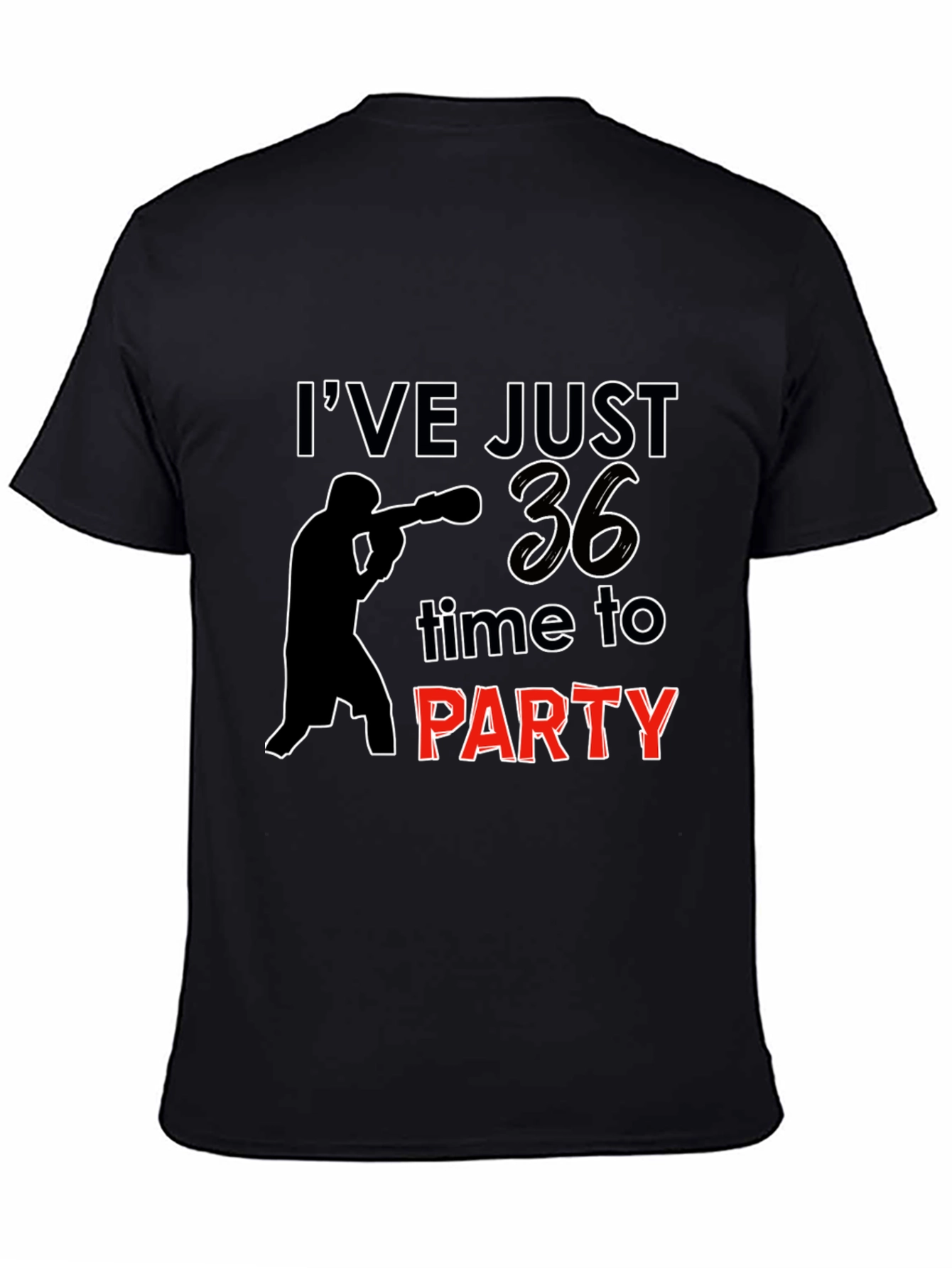 36th Birthday Party T-Shirt: Boxing Silhouette