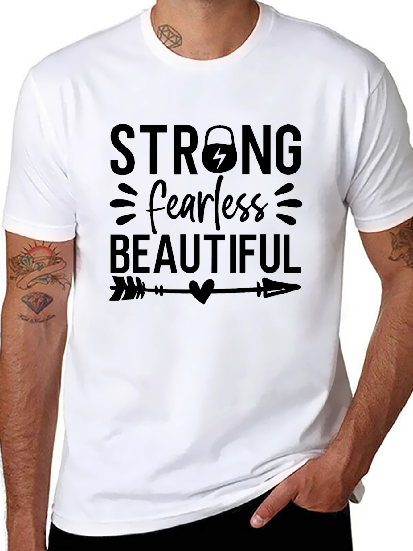 Strong Fearless Beautiful T-Shirt - Black