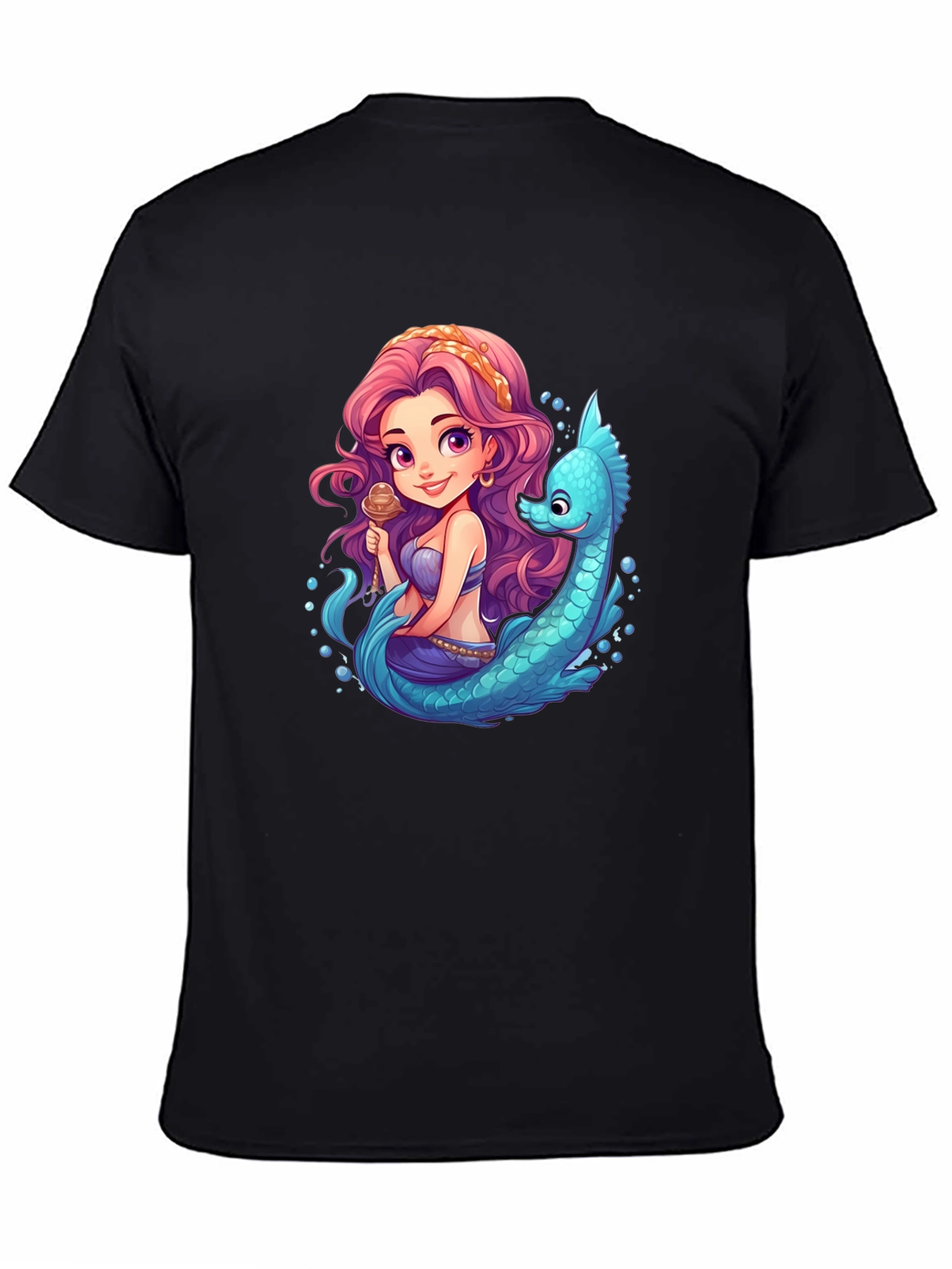 Mermaid & Sea Serpent Cartoon T-Shirt