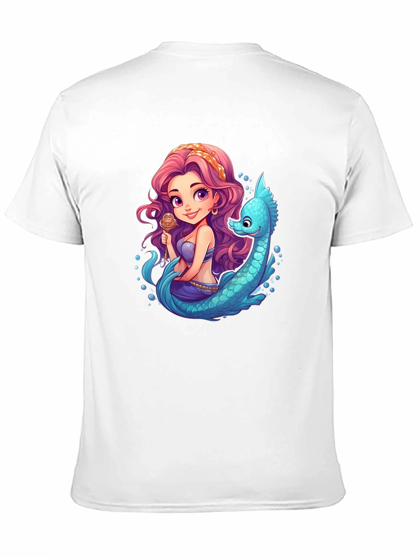 Mermaid & Sea Serpent Cartoon T-Shirt