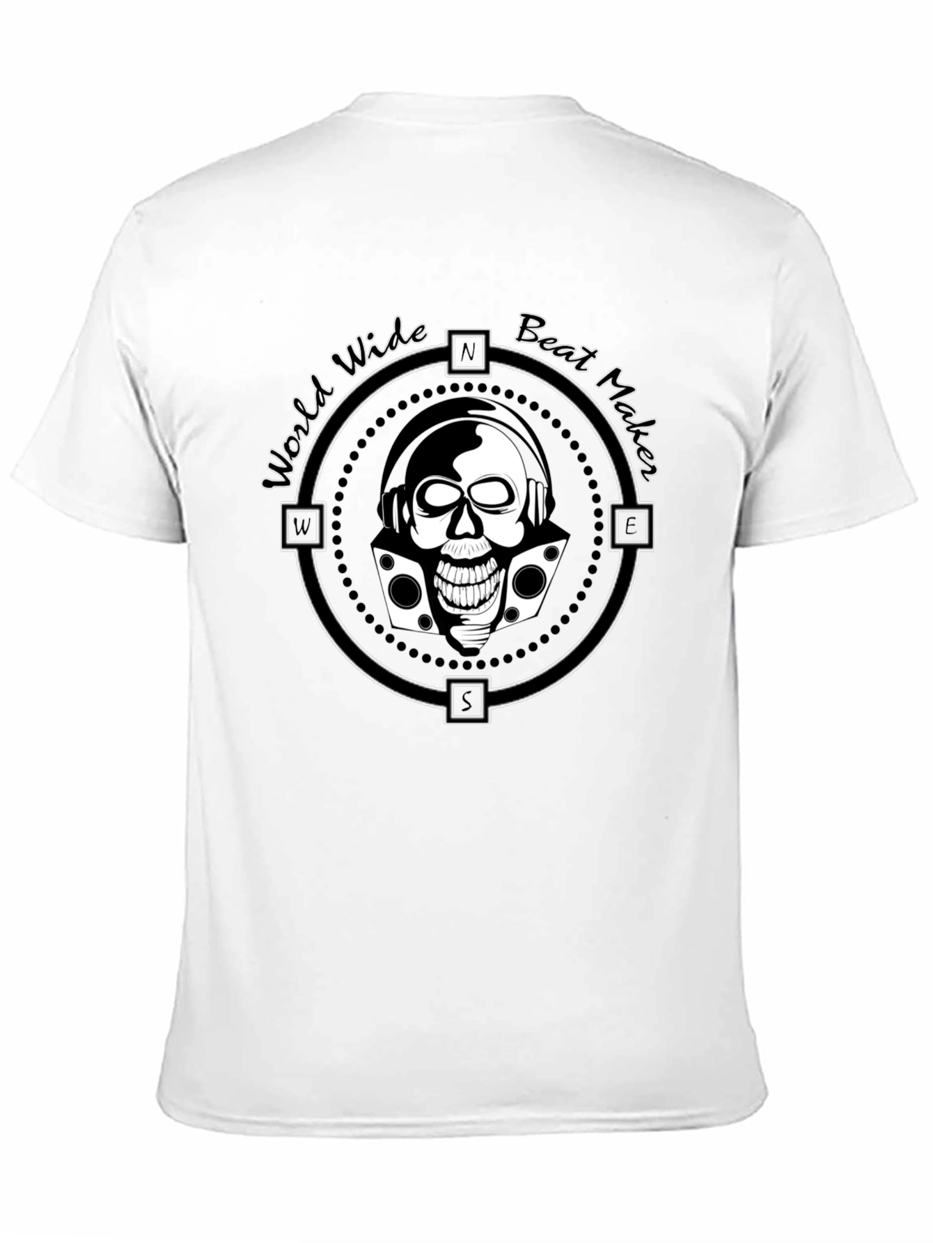 World Wide Beat Maker Skull Graphic Black T-Shirt