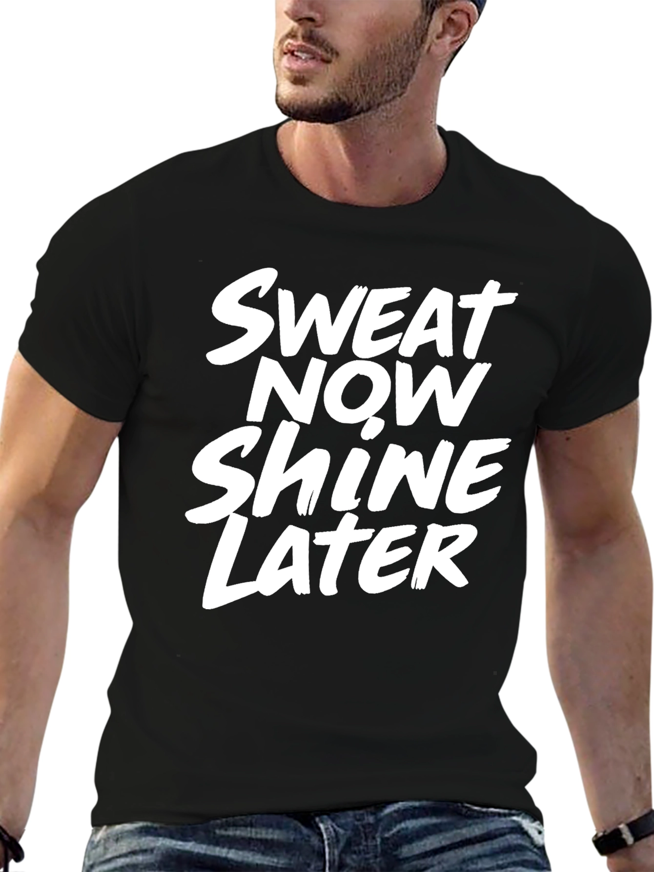 Sweat Now Shine Later Graphic Tee - Black