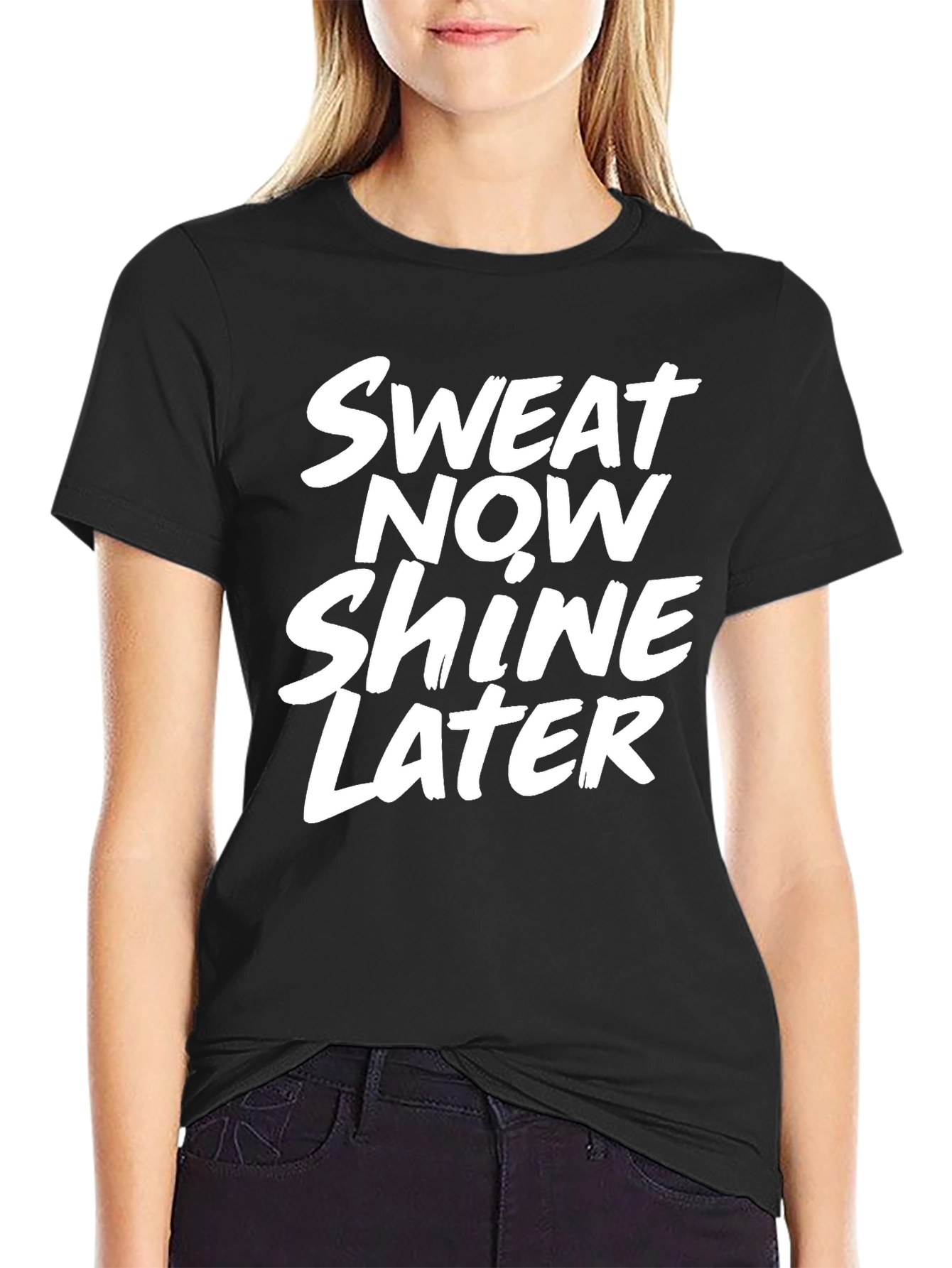 Sweat Now Shine Later Graphic Tee - Black