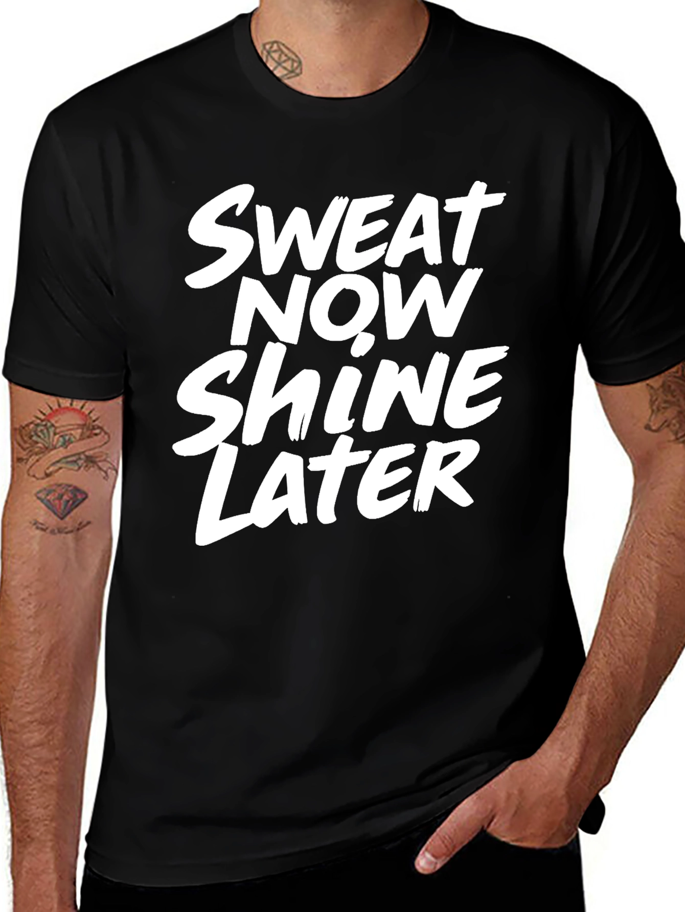 Sweat Now Shine Later Graphic Tee - Black