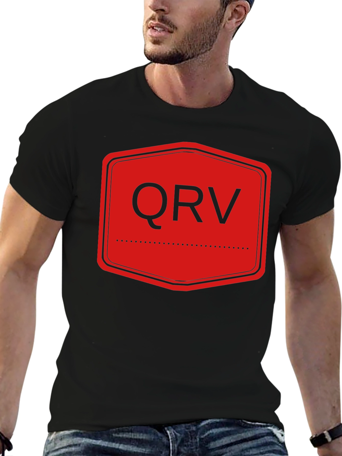 QVR Graphic Tee - Mens Casual Black T-Shirt