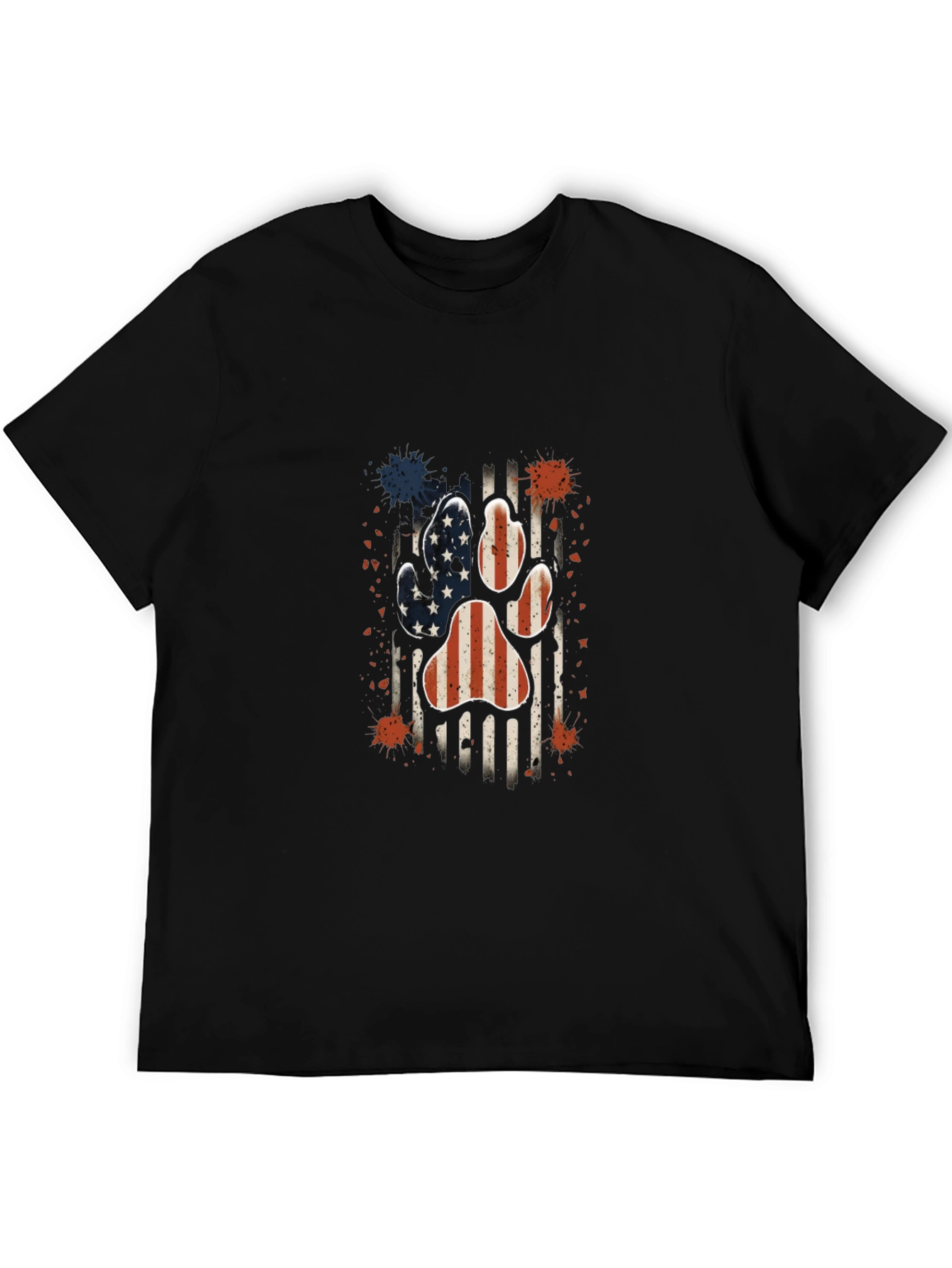 Patriotic Paw Print Mens T-Shirt