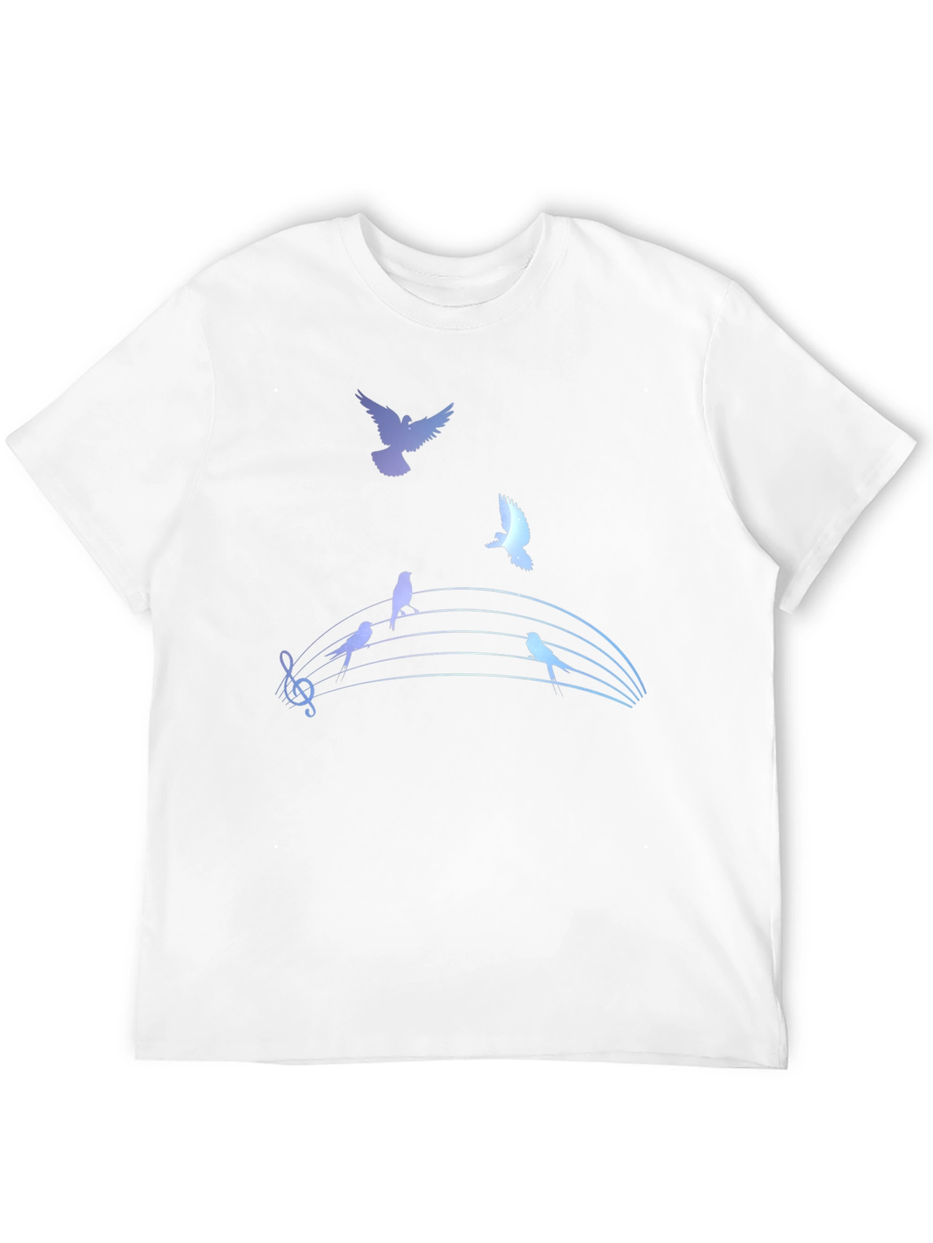 Musical Birds Graphic Tee - Black Cotton T-Shirt