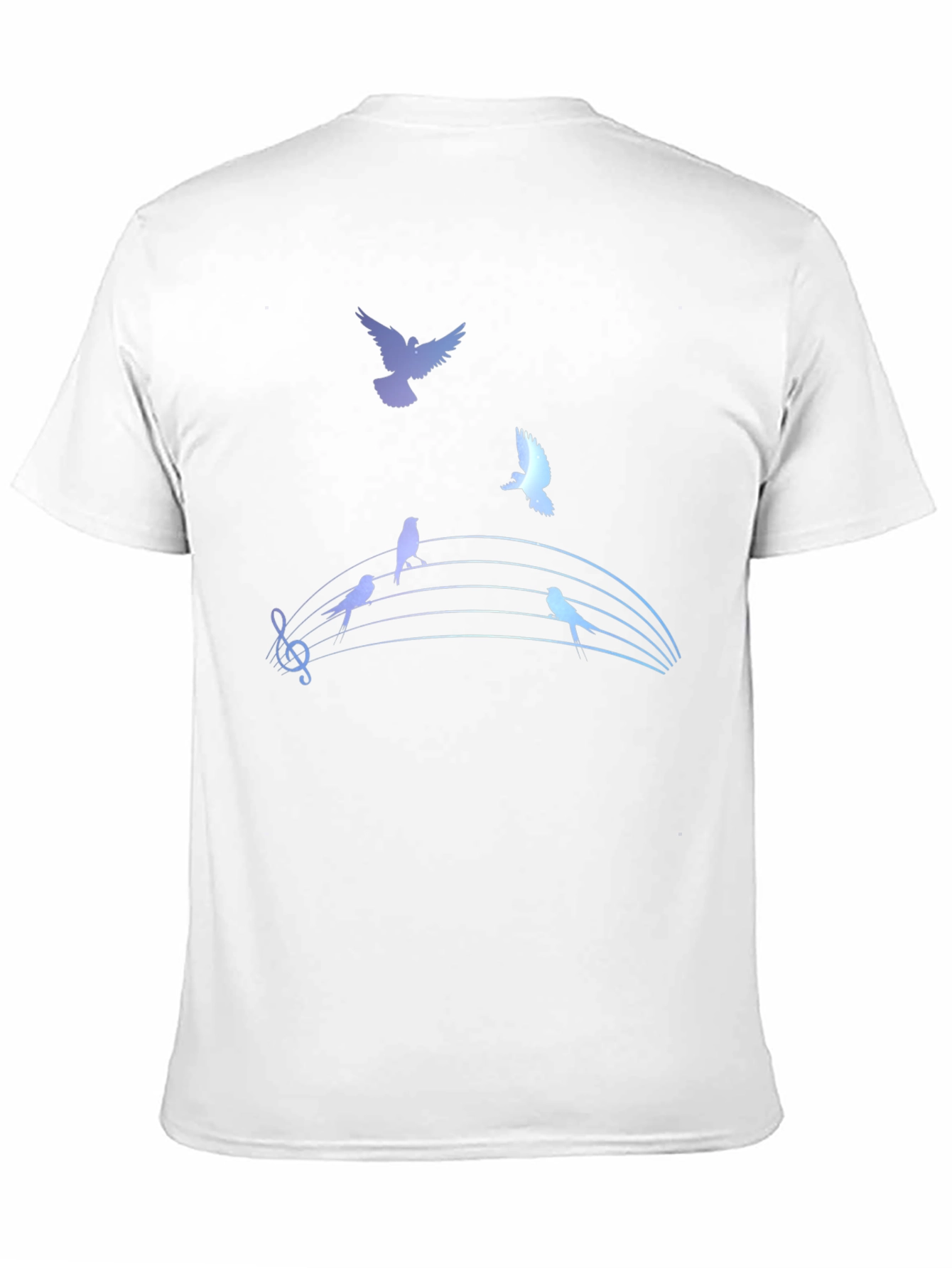 Musical Birds Graphic Tee - Black Cotton T-Shirt
