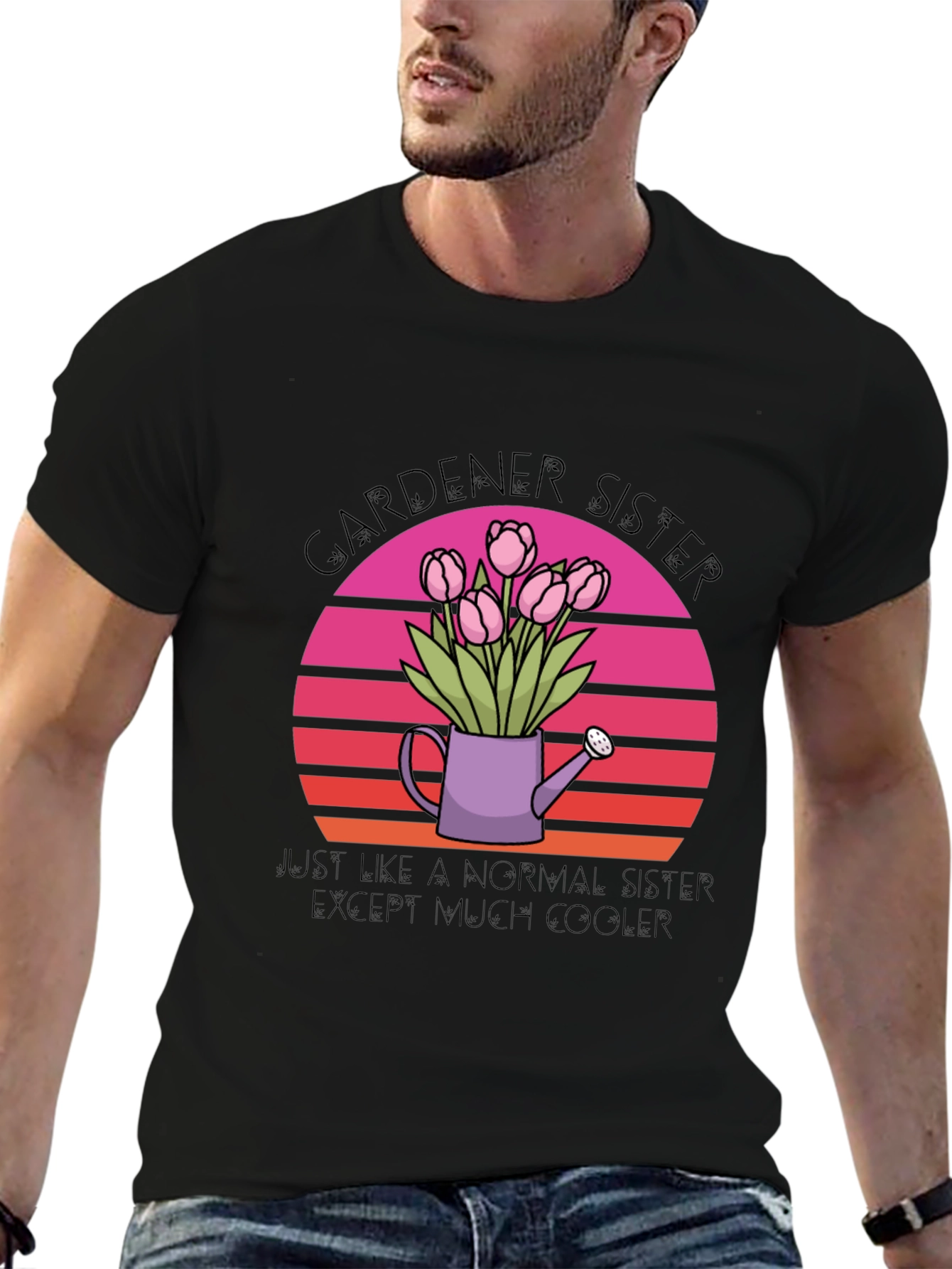 Gardener Sister T-Shirt - Cool Tulip Design