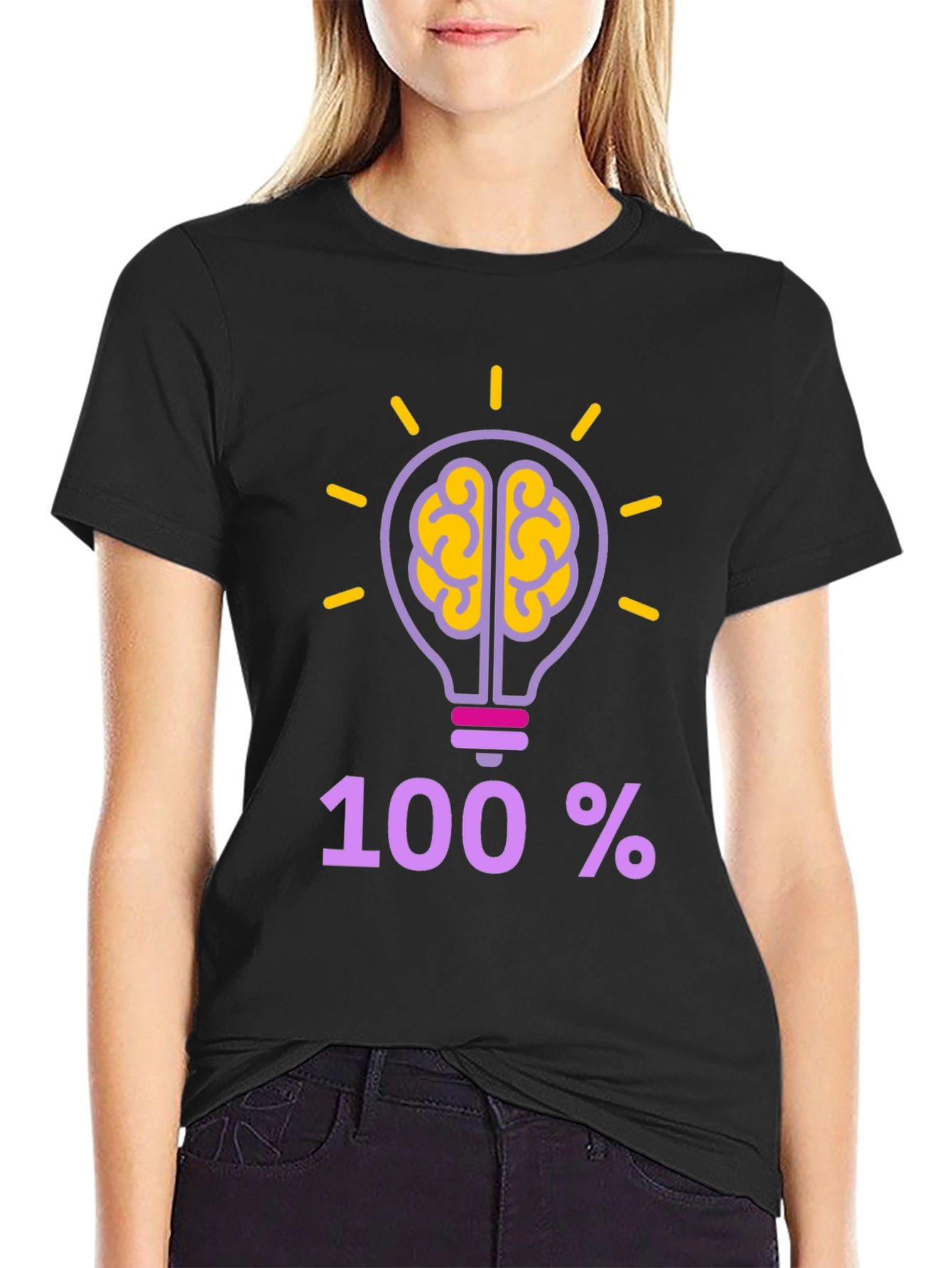 100% Brainpower T-Shirt - Clever Design
