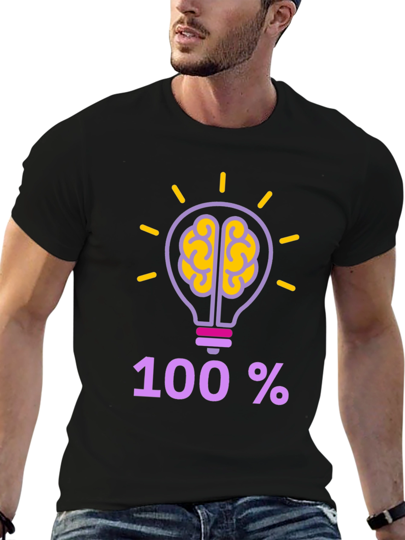100% Brainpower T-Shirt - Clever Design