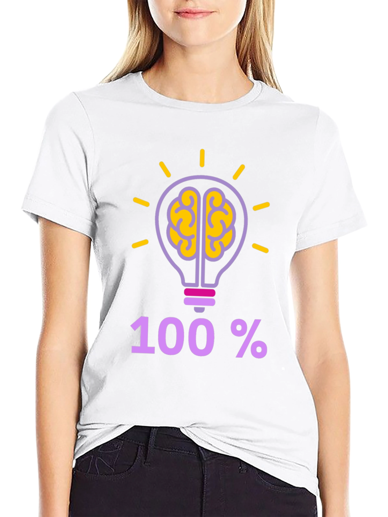 100% Brainpower T-Shirt - Clever Design