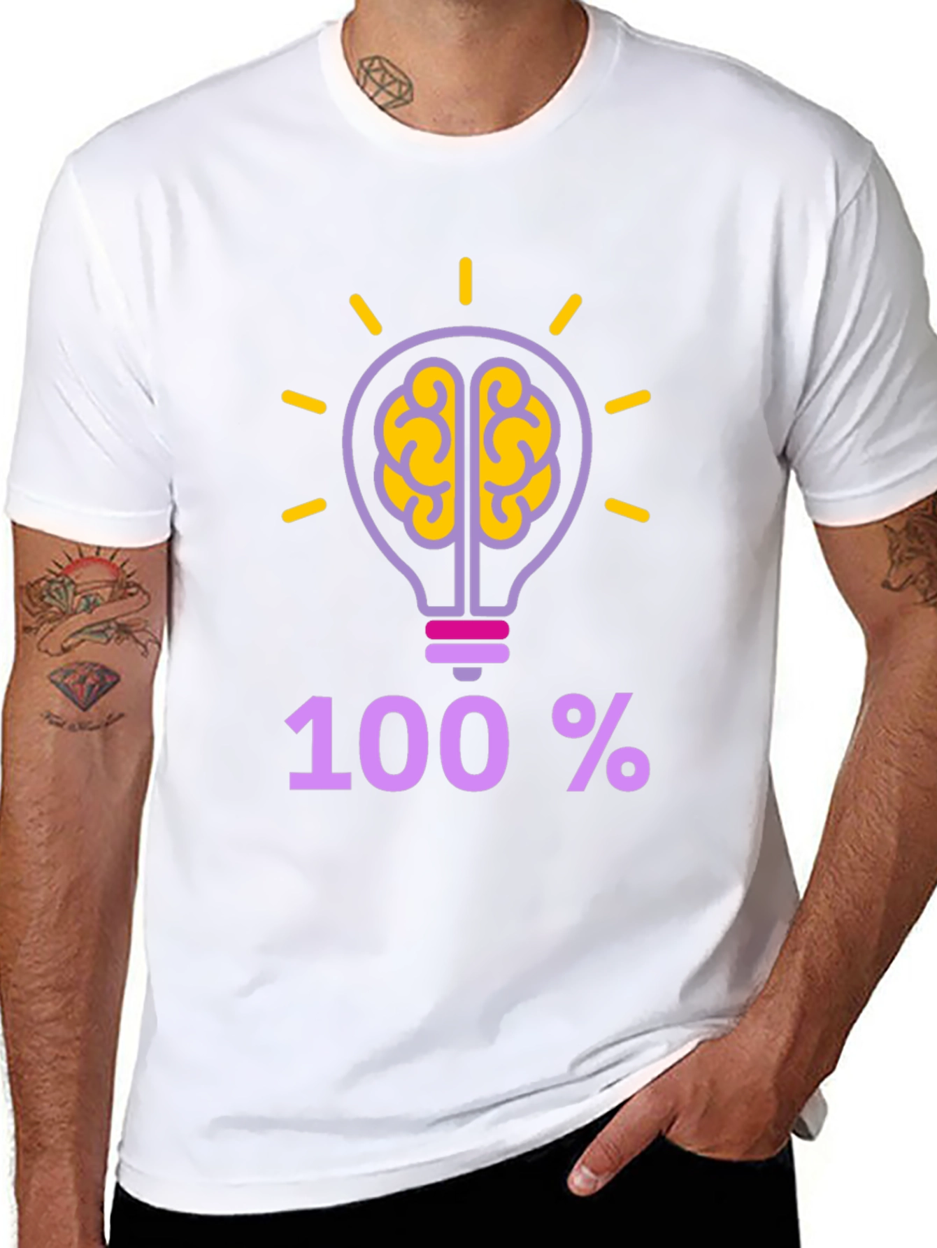 100% Brainpower T-Shirt - Clever Design