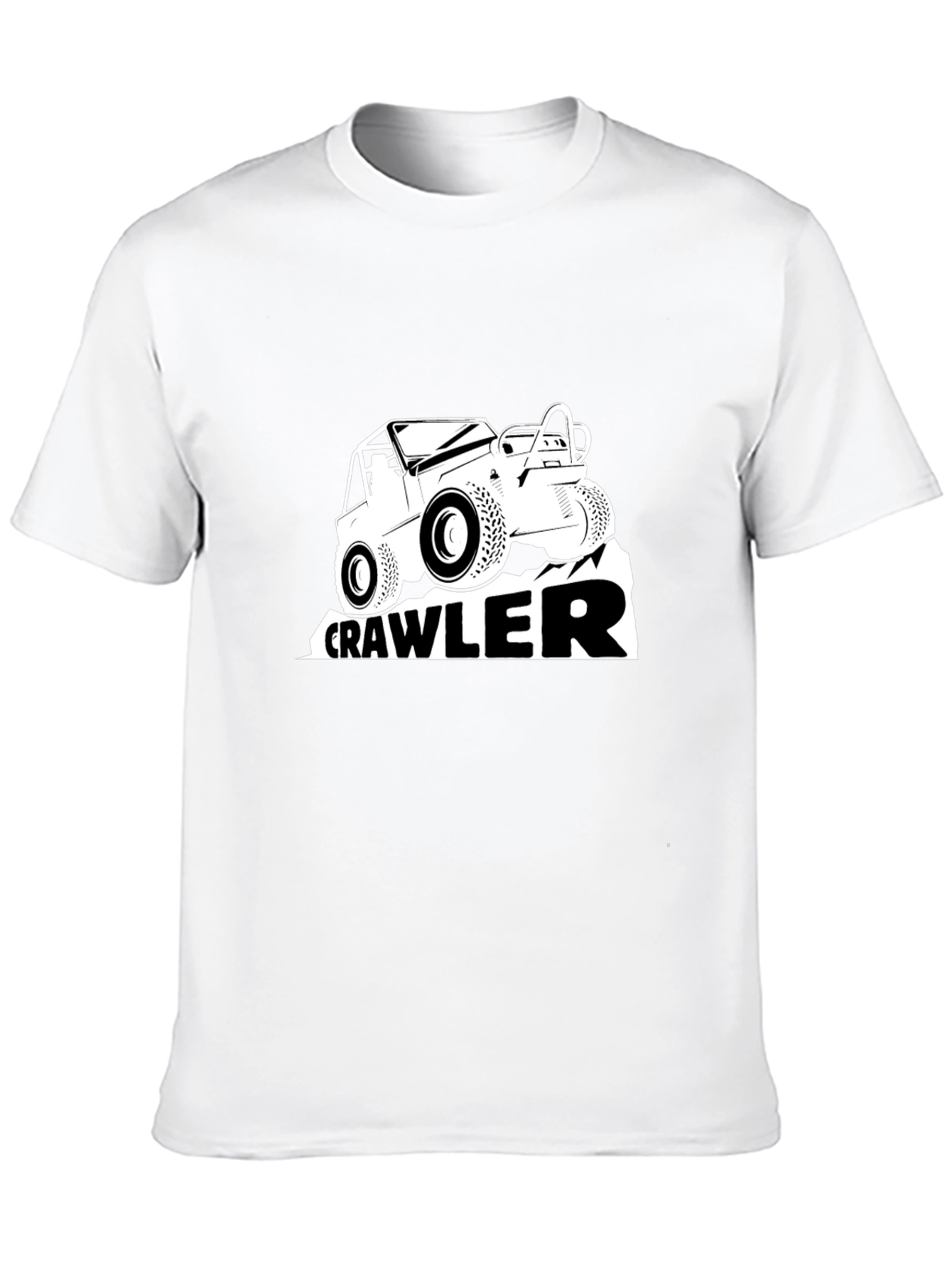 Crawler Off-Road Vehicle Graphic Tee - Black Cotton
