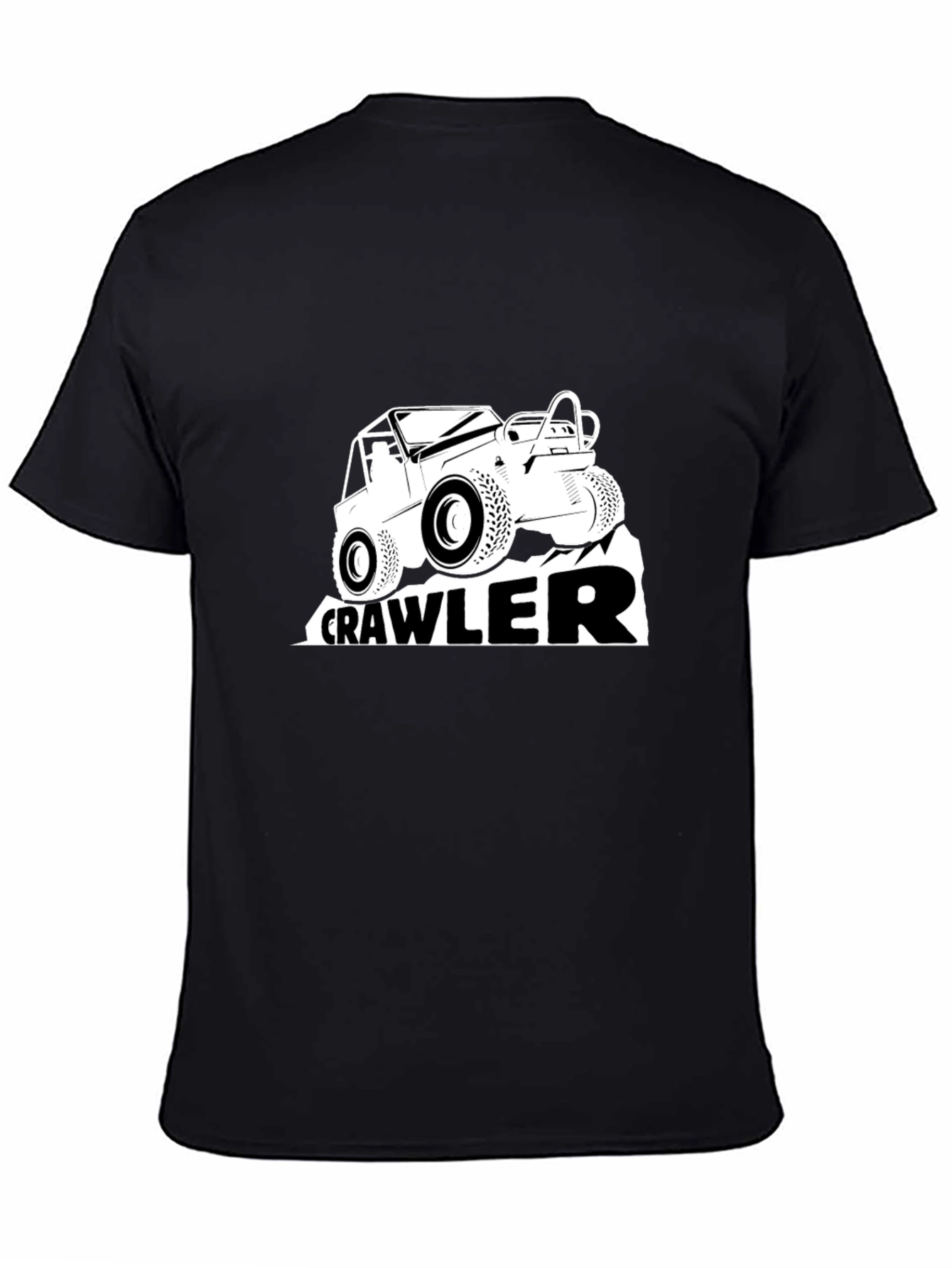 Crawler Off-Road Vehicle Graphic Tee - Black Cotton
