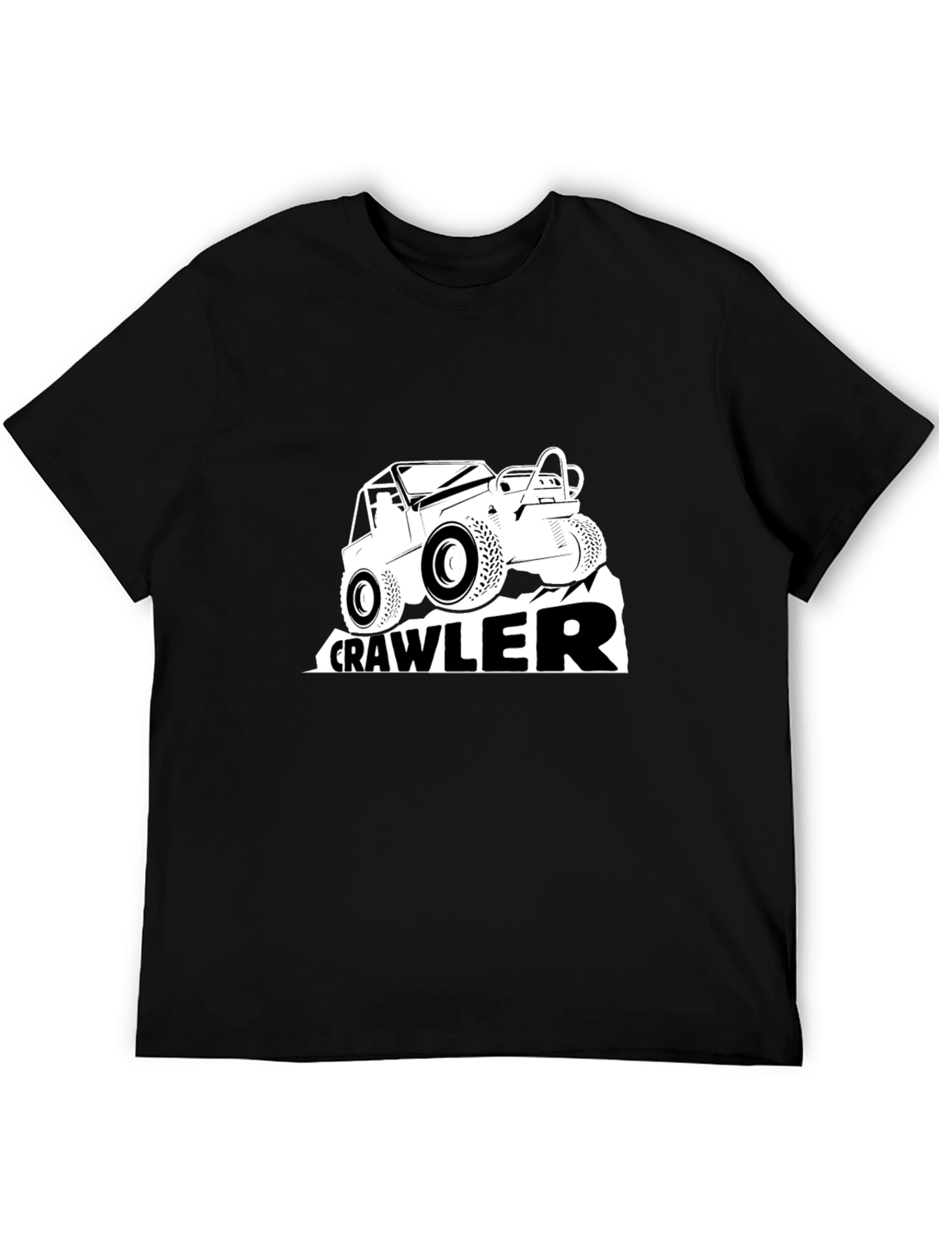 Crawler Off-Road Vehicle Graphic Tee - Black Cotton