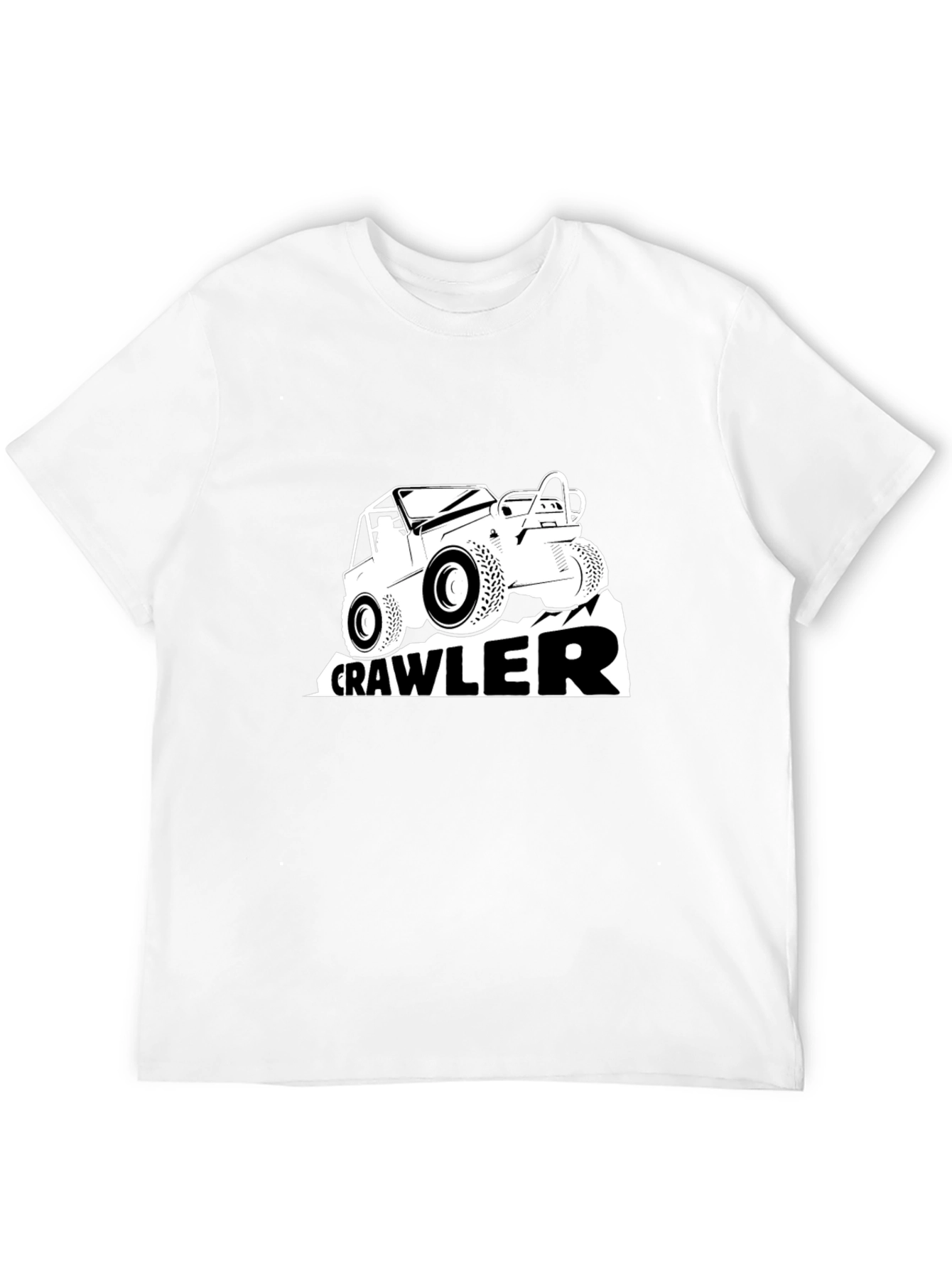Crawler Off-Road Vehicle Graphic Tee - Black Cotton