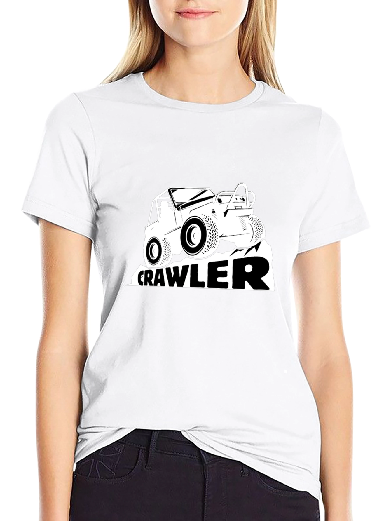 Crawler Off-Road Vehicle Graphic Tee - Black Cotton