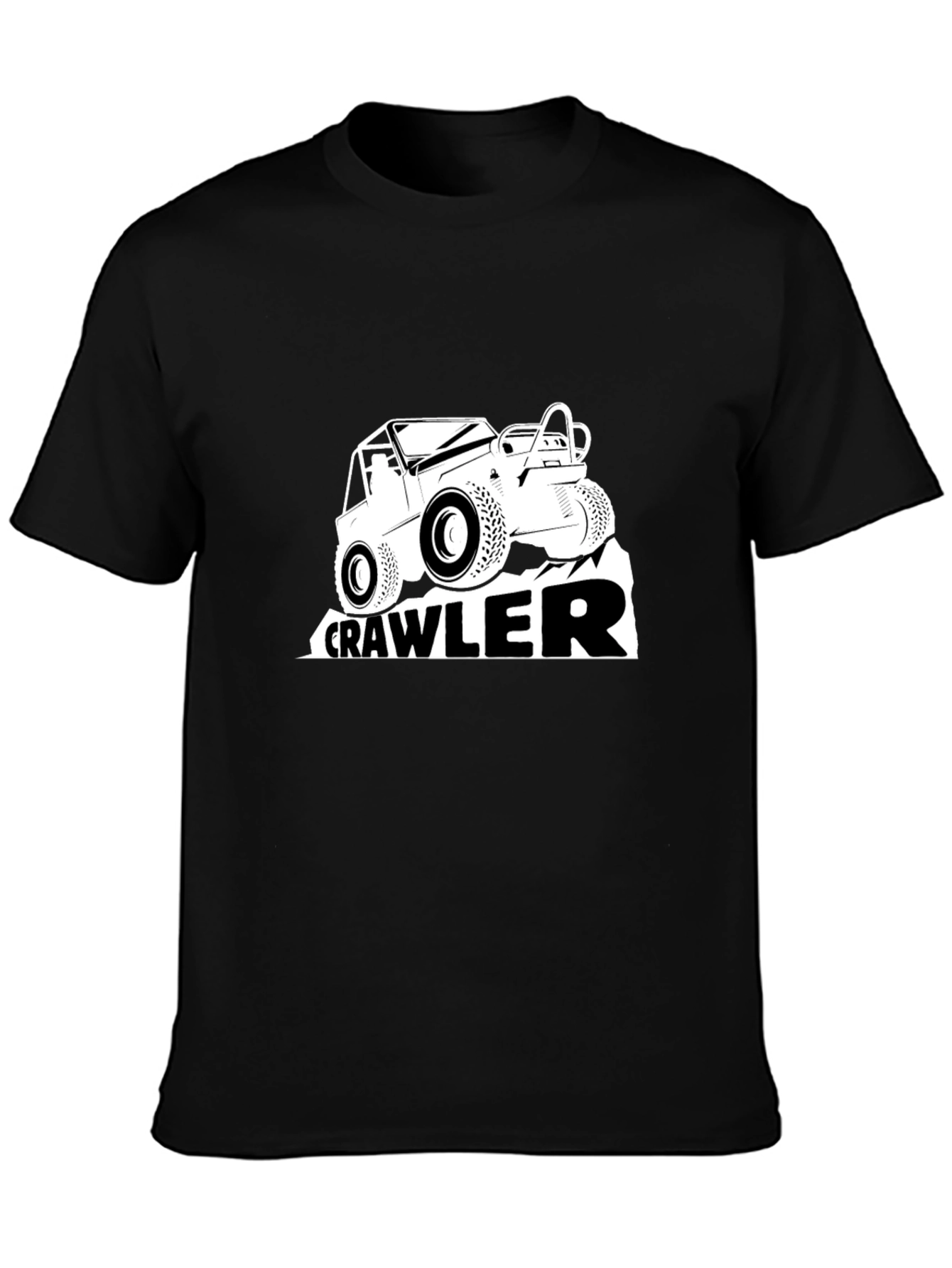 Crawler Off-Road Vehicle Graphic Tee - Black Cotton