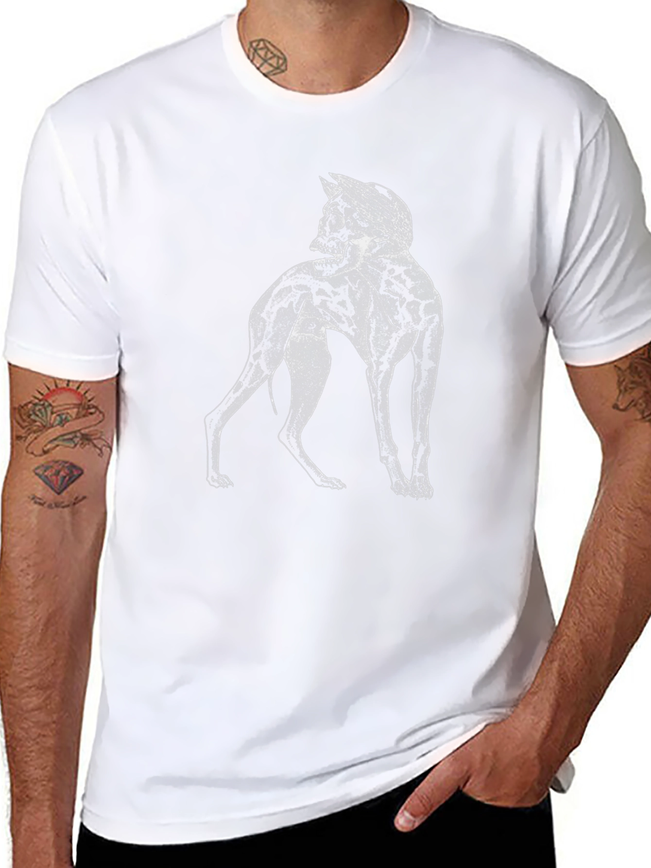 Skull Dog Graphic Tee - Black