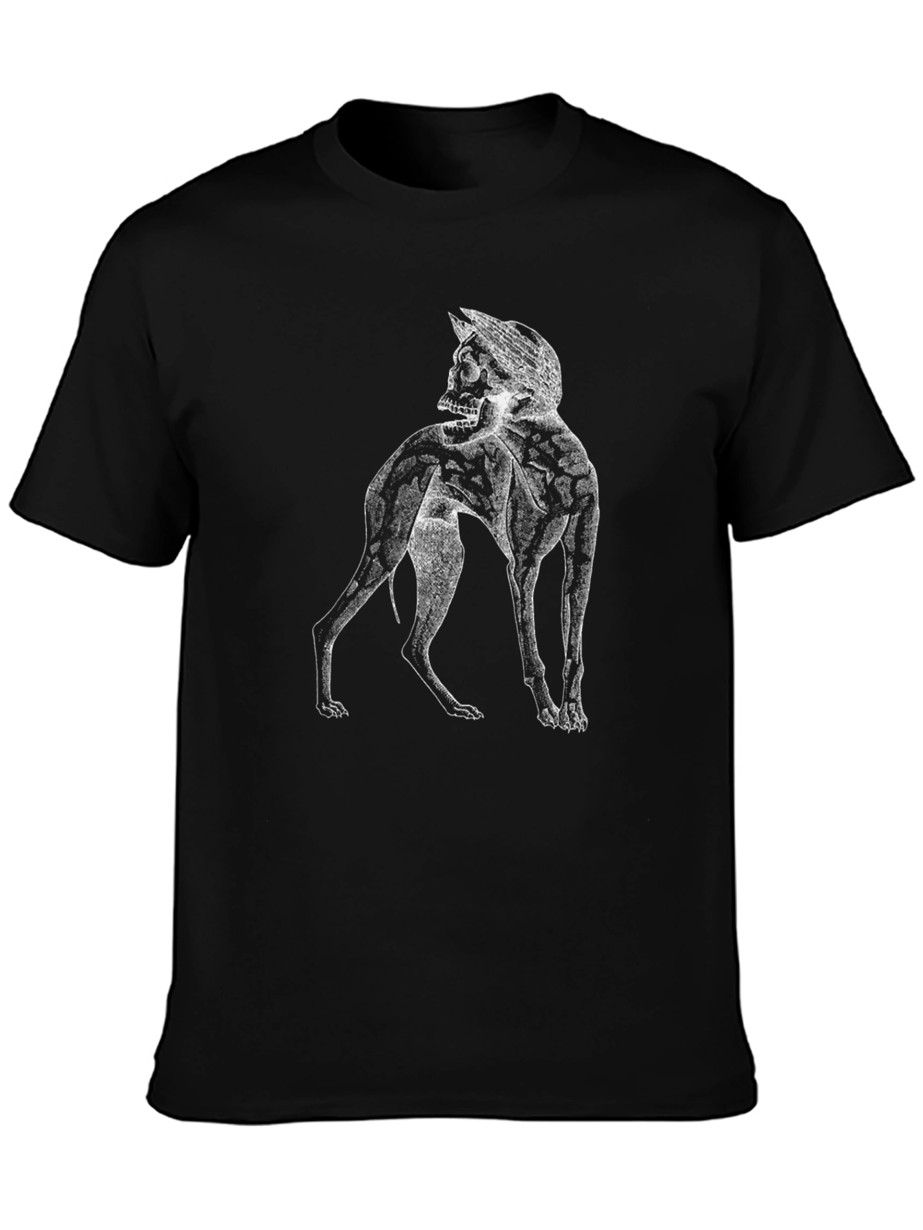 Skull Dog Graphic Tee - Black