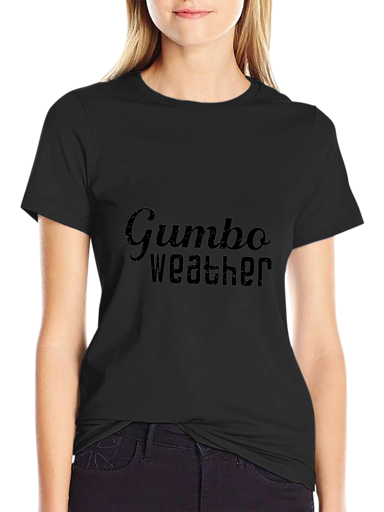 Gumbo Weather Graphic Tee - Stylish Black T-Shirt