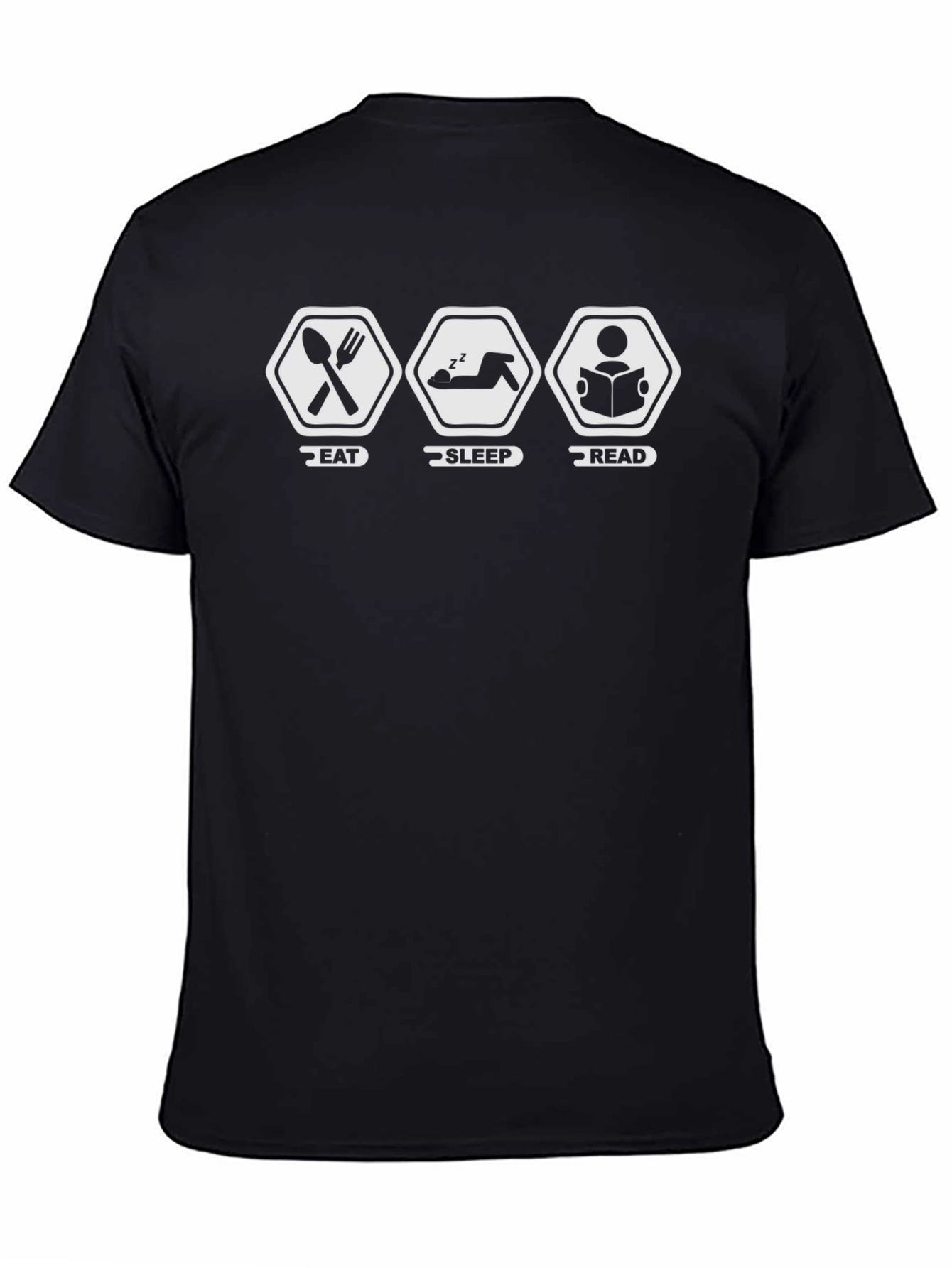 Eat Sleep Read Graphic Tee - Black Cotton T-Shirt