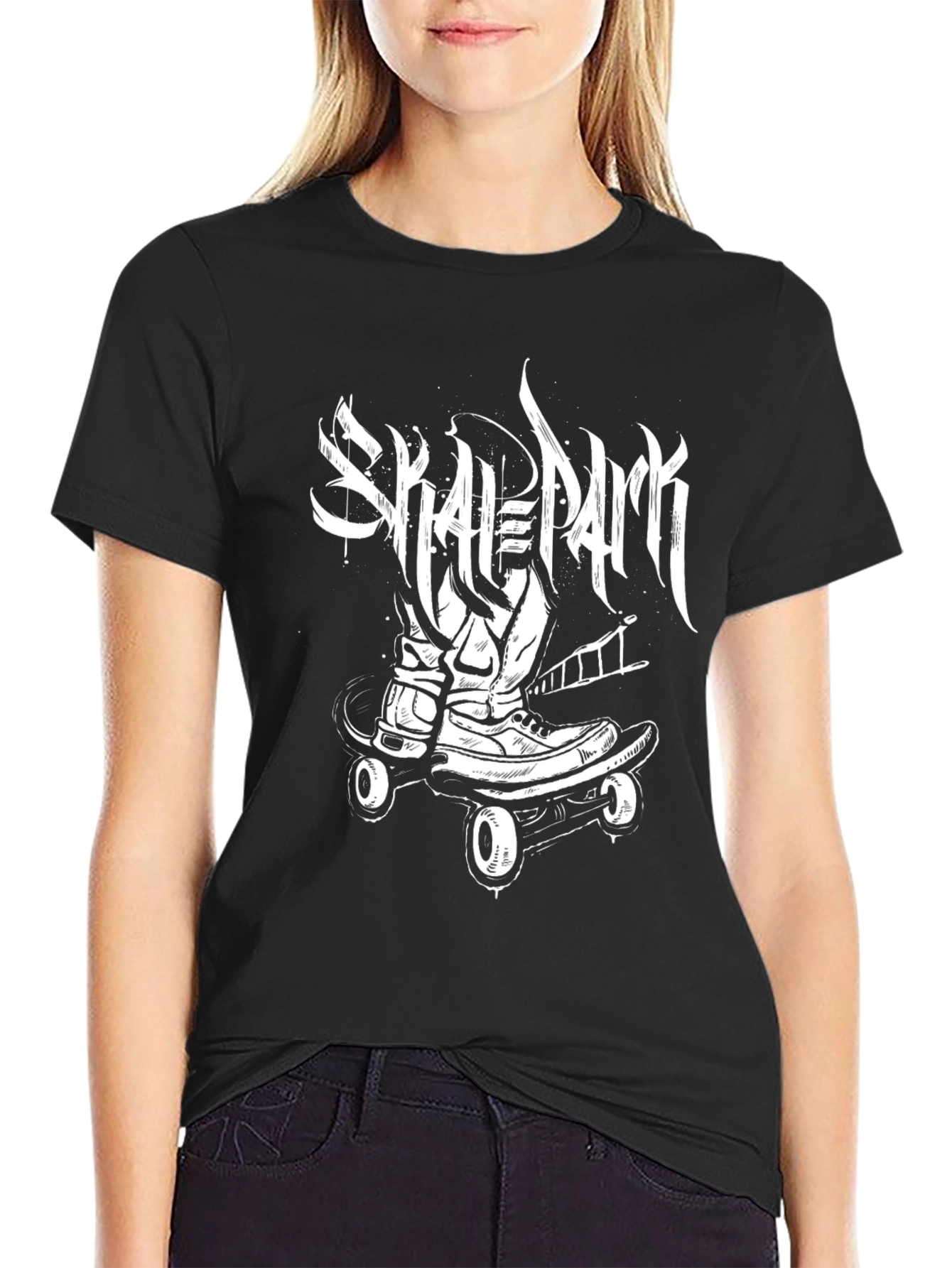 Skate Park Black Graphic Tee - Skateboarding Style