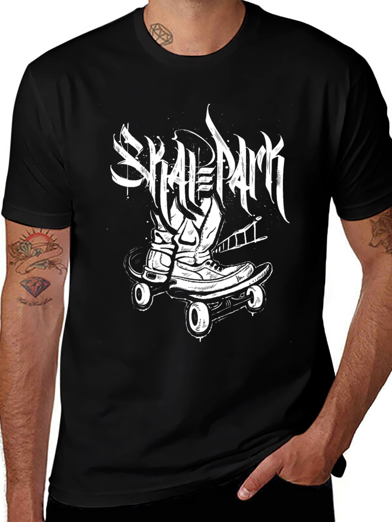 Skate Park Black Graphic Tee - Skateboarding Style