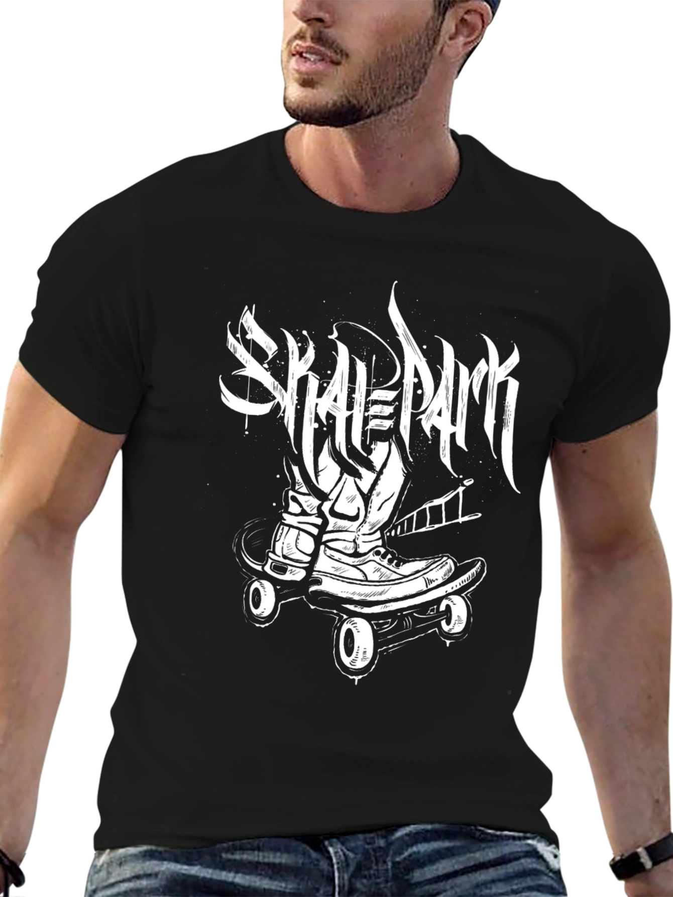 Skate Park Black Graphic Tee - Skateboarding Style