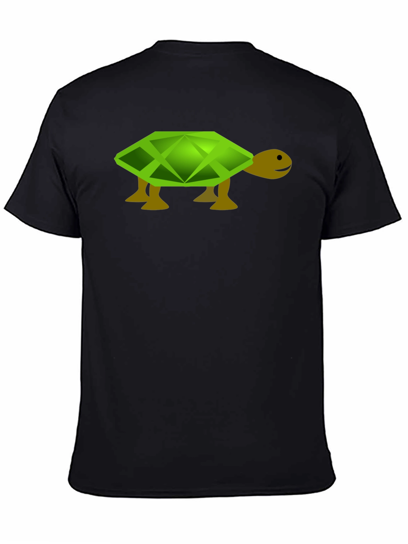Geometric Turtle Graphic Tee - Black Casual T-Shirt