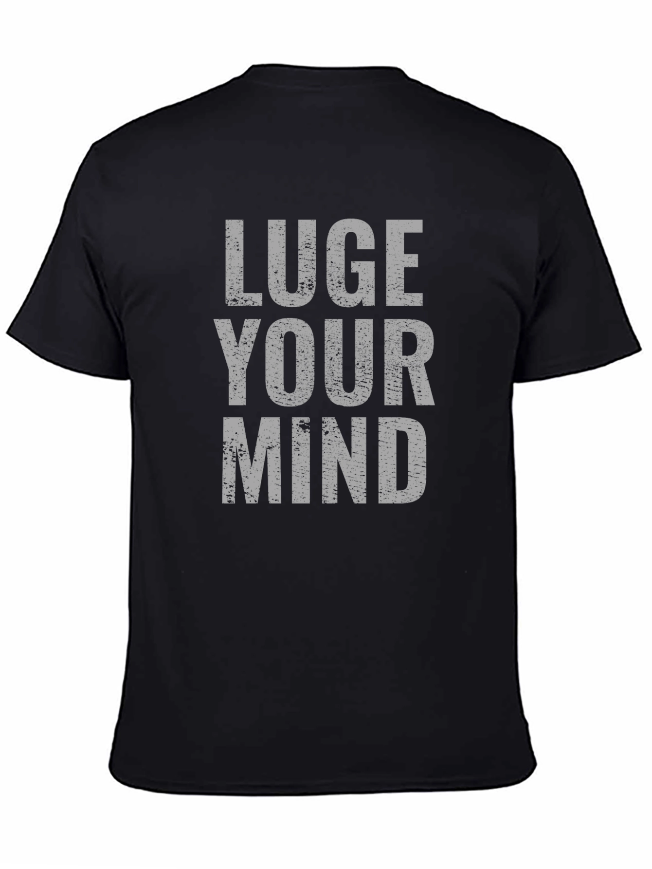 Luge Your Mind Graphic Tee - Black Cotton T-Shirt