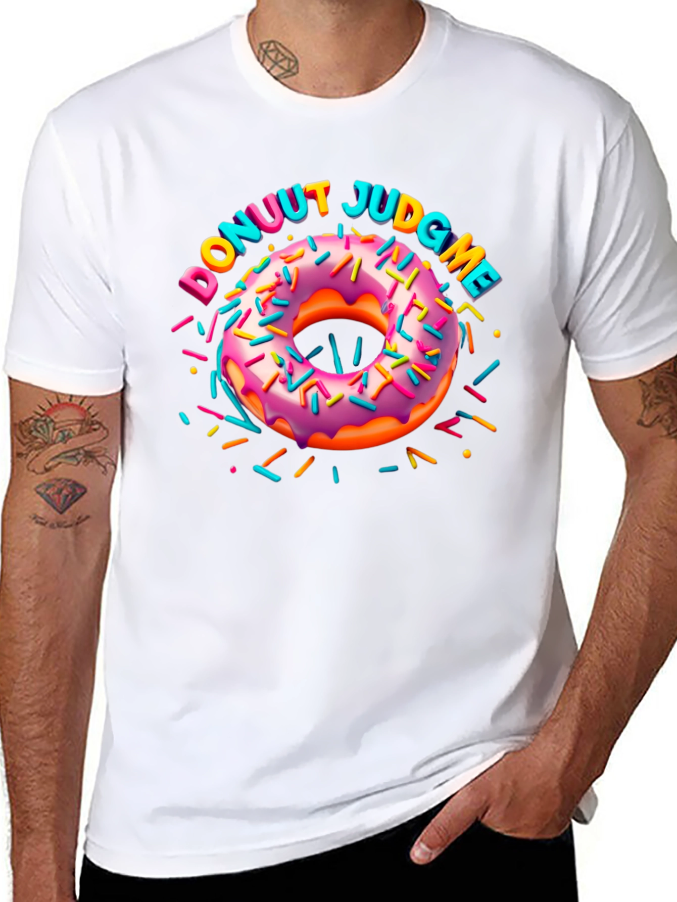 Donuut Judge Me Novelty Graphic T-Shirt