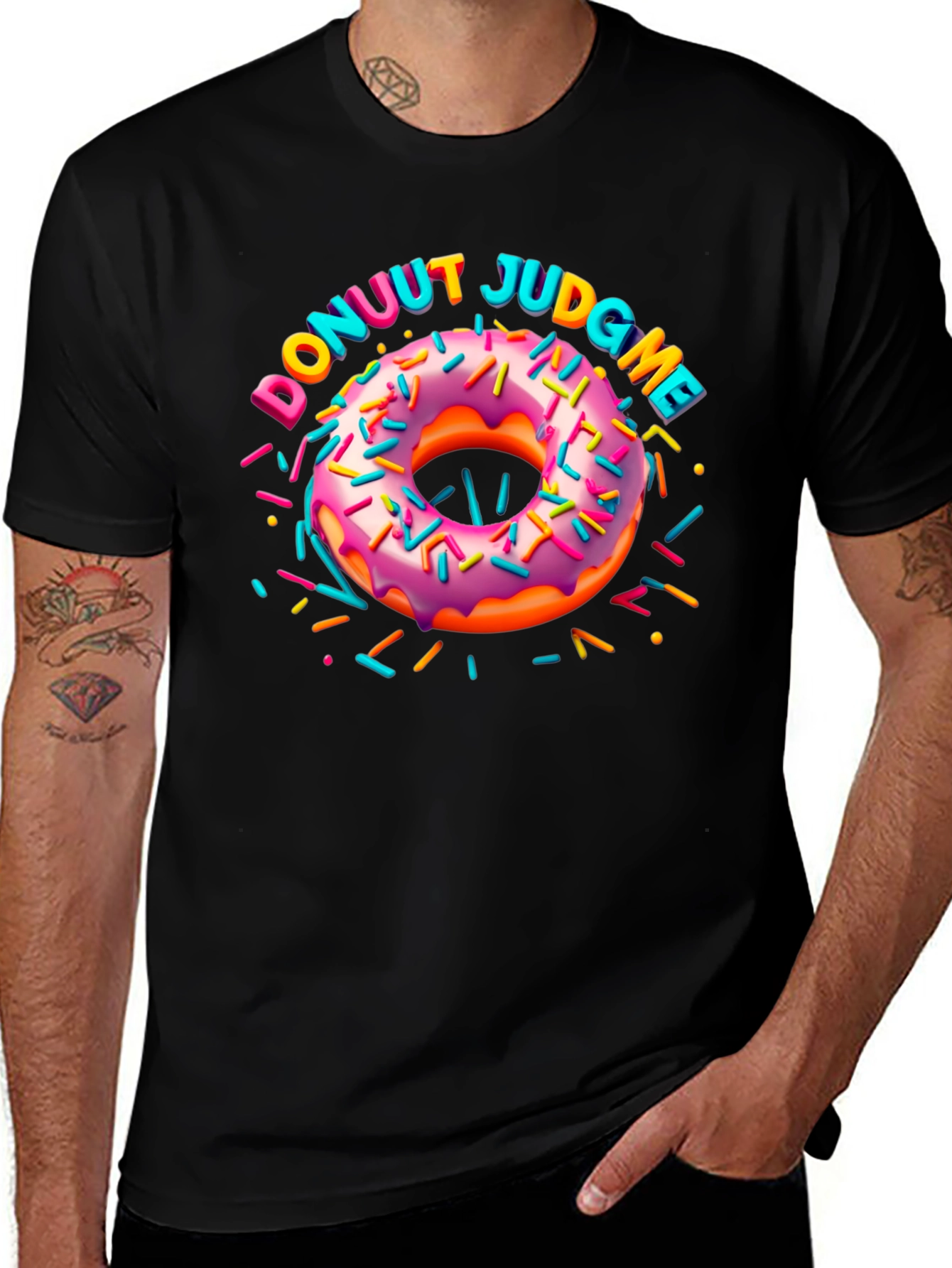 Donuut Judge Me Novelty Graphic T-Shirt