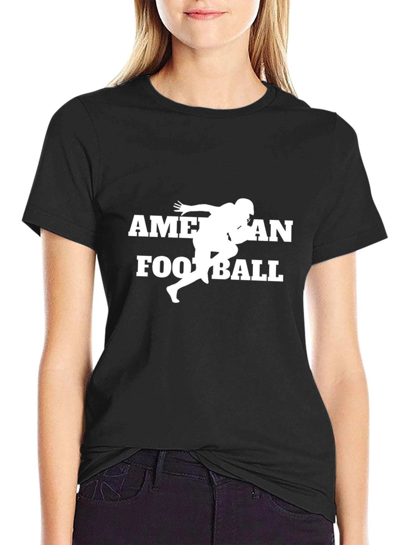 American Football Graphic T-Shirt - Black