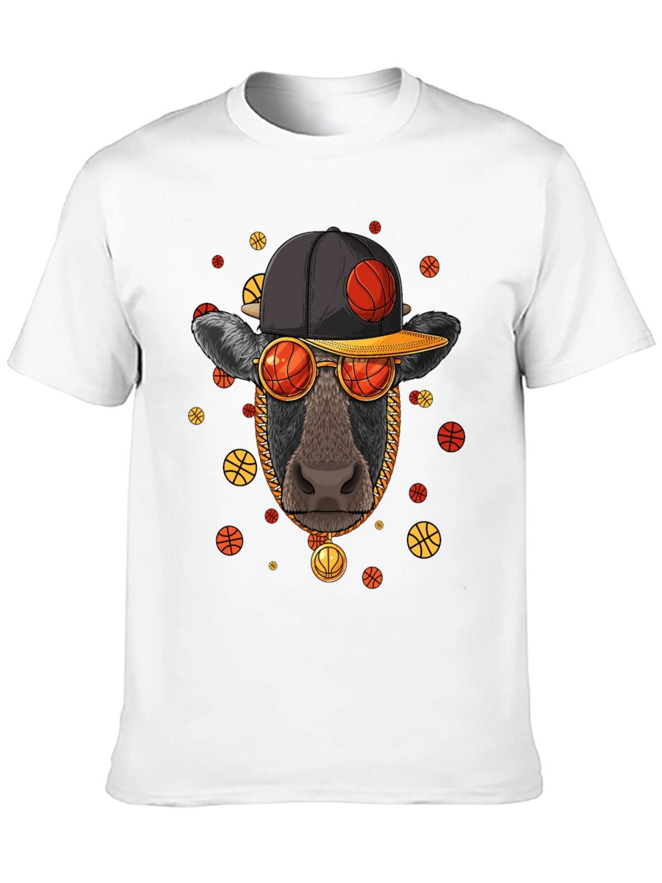 Basketball Cow Graphic T-Shirt