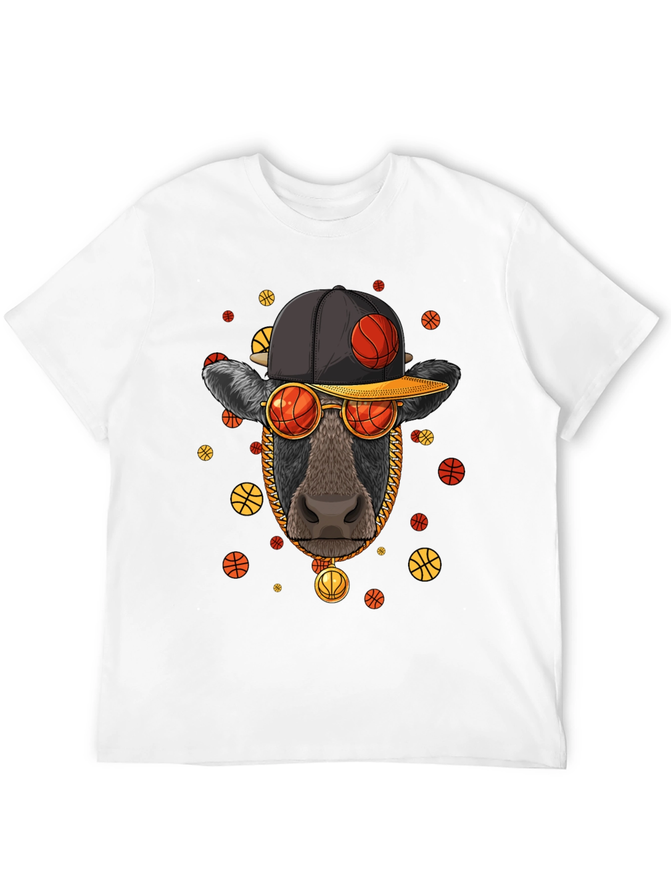 Basketball Cow Graphic T-Shirt
