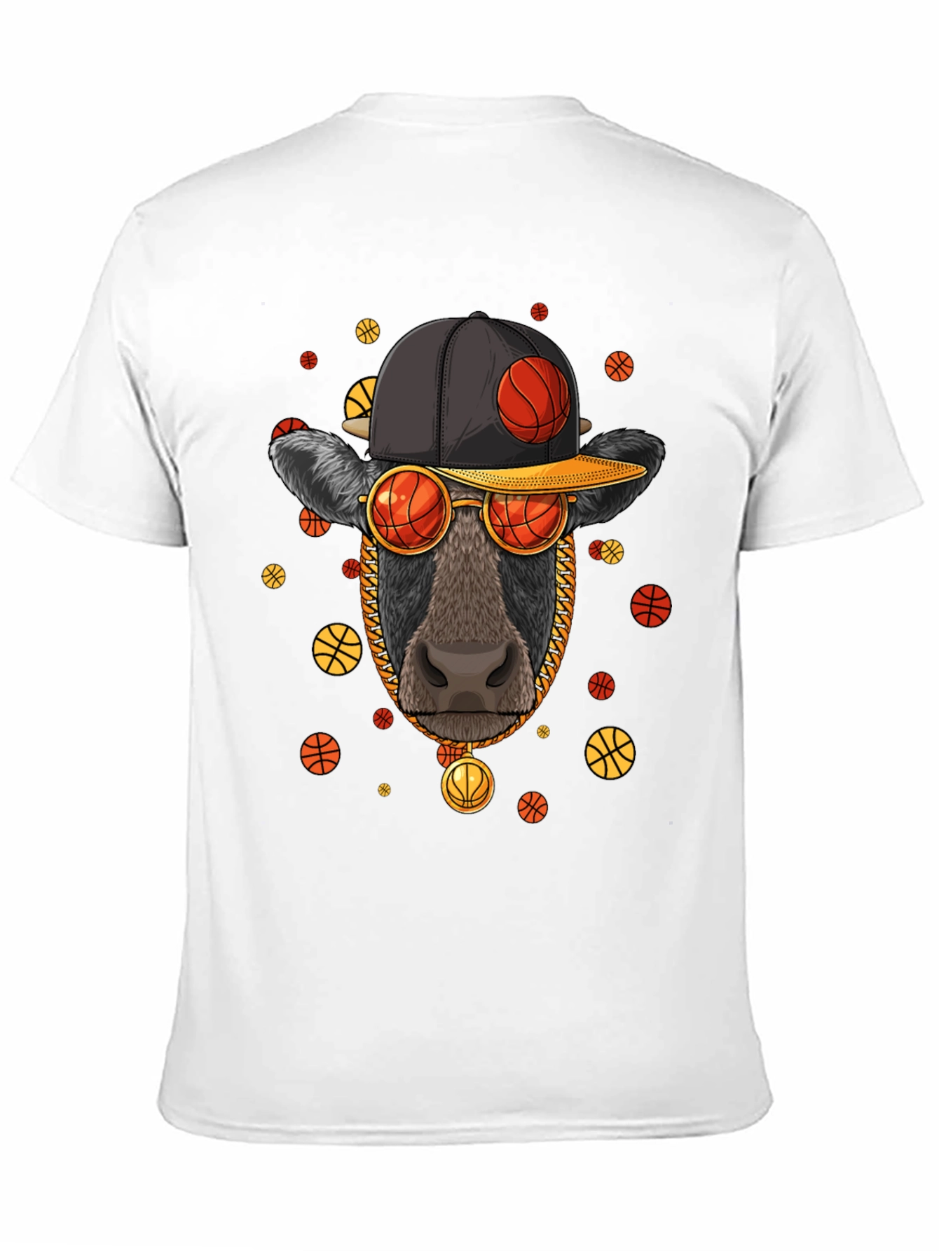 Basketball Cow Graphic T-Shirt