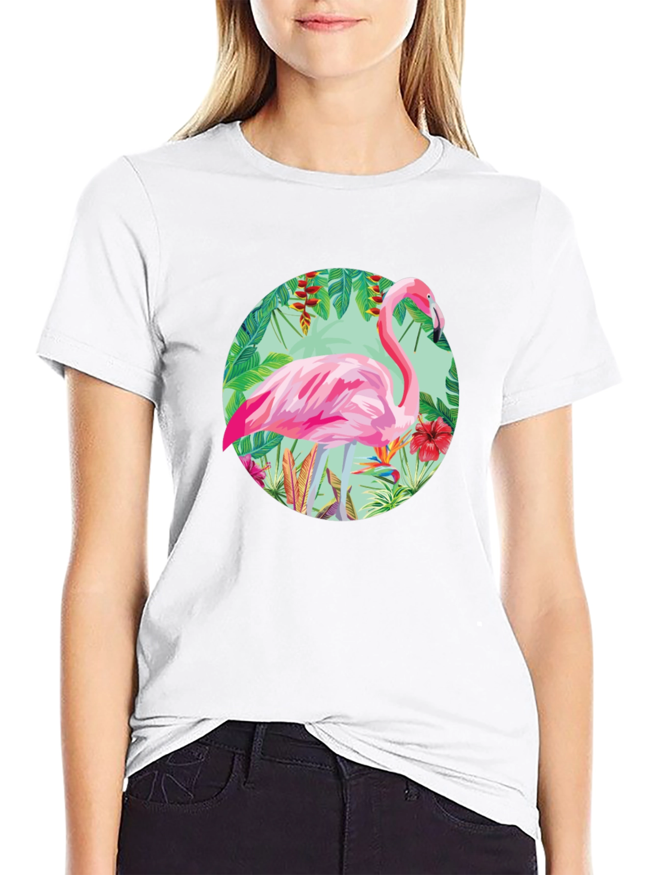 Tropical Flamingo Graphic Tee - Stylish Mens T-Shirt